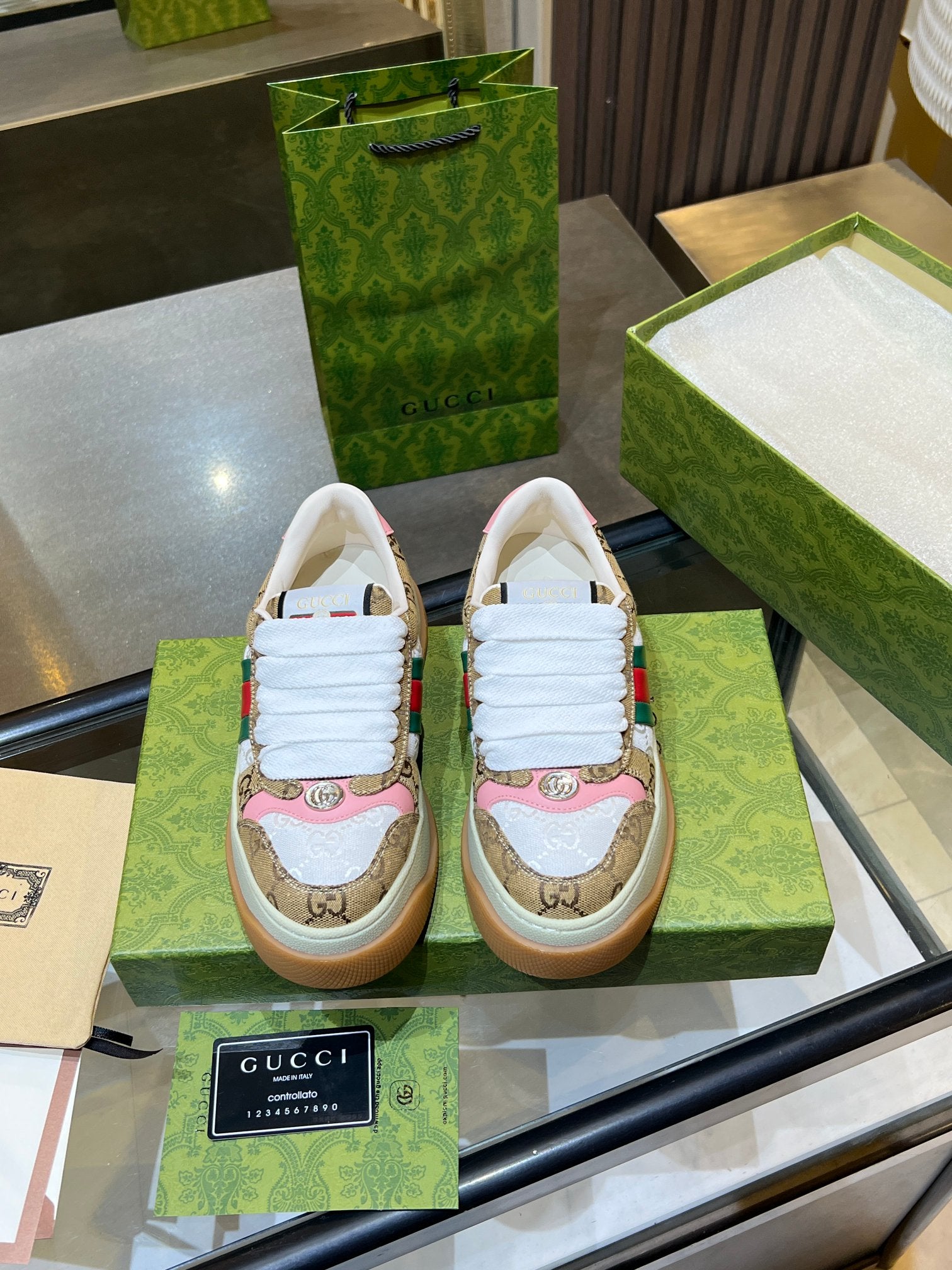 GG 26s Screener Monogram Platform Sneakers 6cm Leather TPU 996994