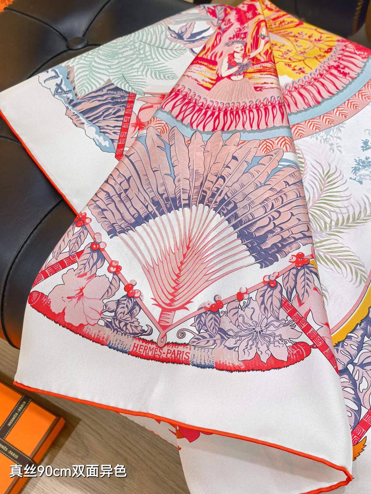 HM Scarf 90x90 Colorful Twill Silk 510872