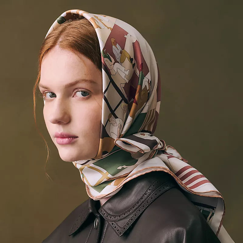 HM 26s Mon Cheval et Moi 90x90cm Scarf Twill Silk 402762