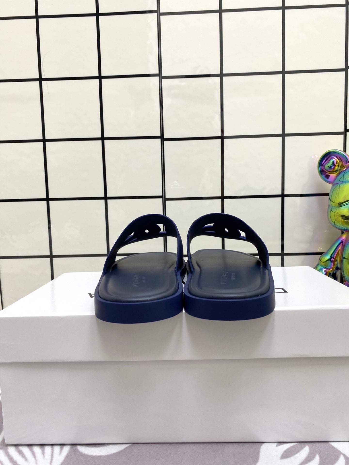 Dc Slipper Black & Navy Blue Rubber 361633