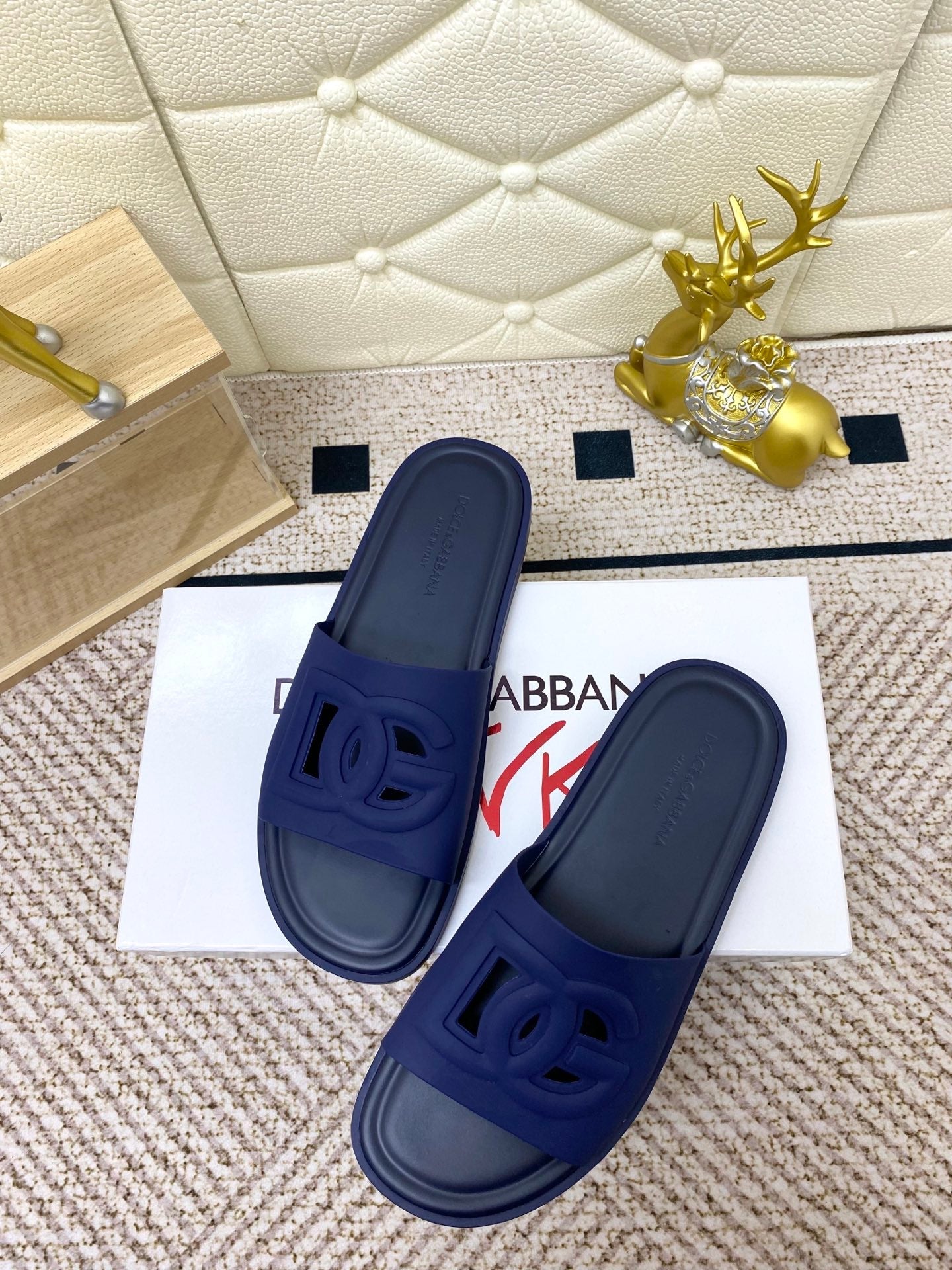 DC Slipper Navy Blue Rubber 361635