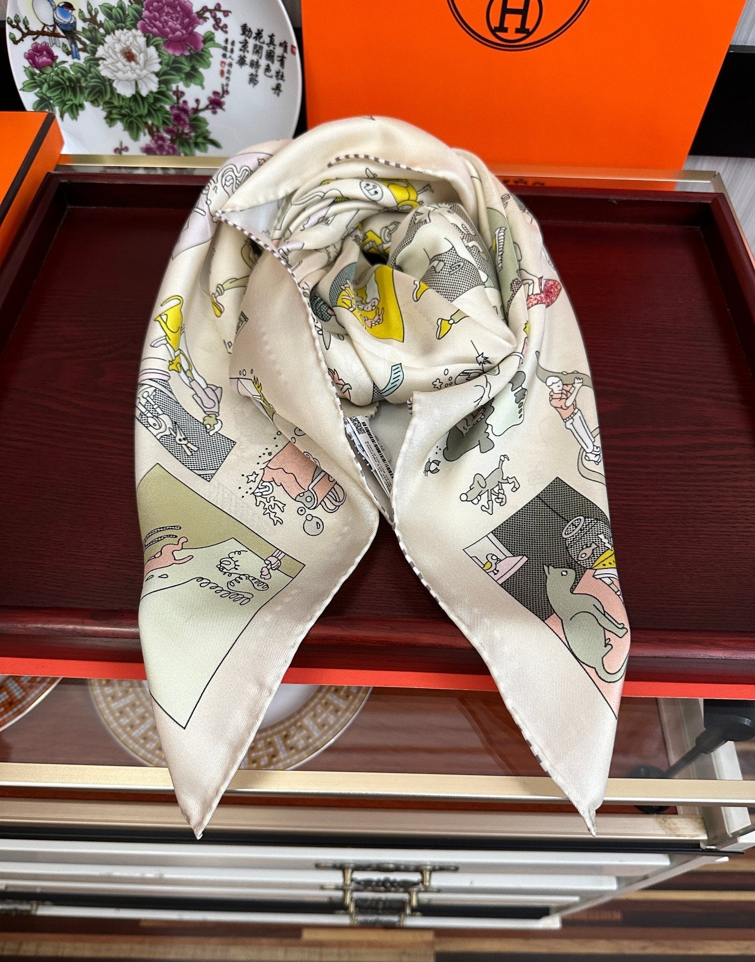 HM Scarf 90x90 Colorful Twill Silk 443142