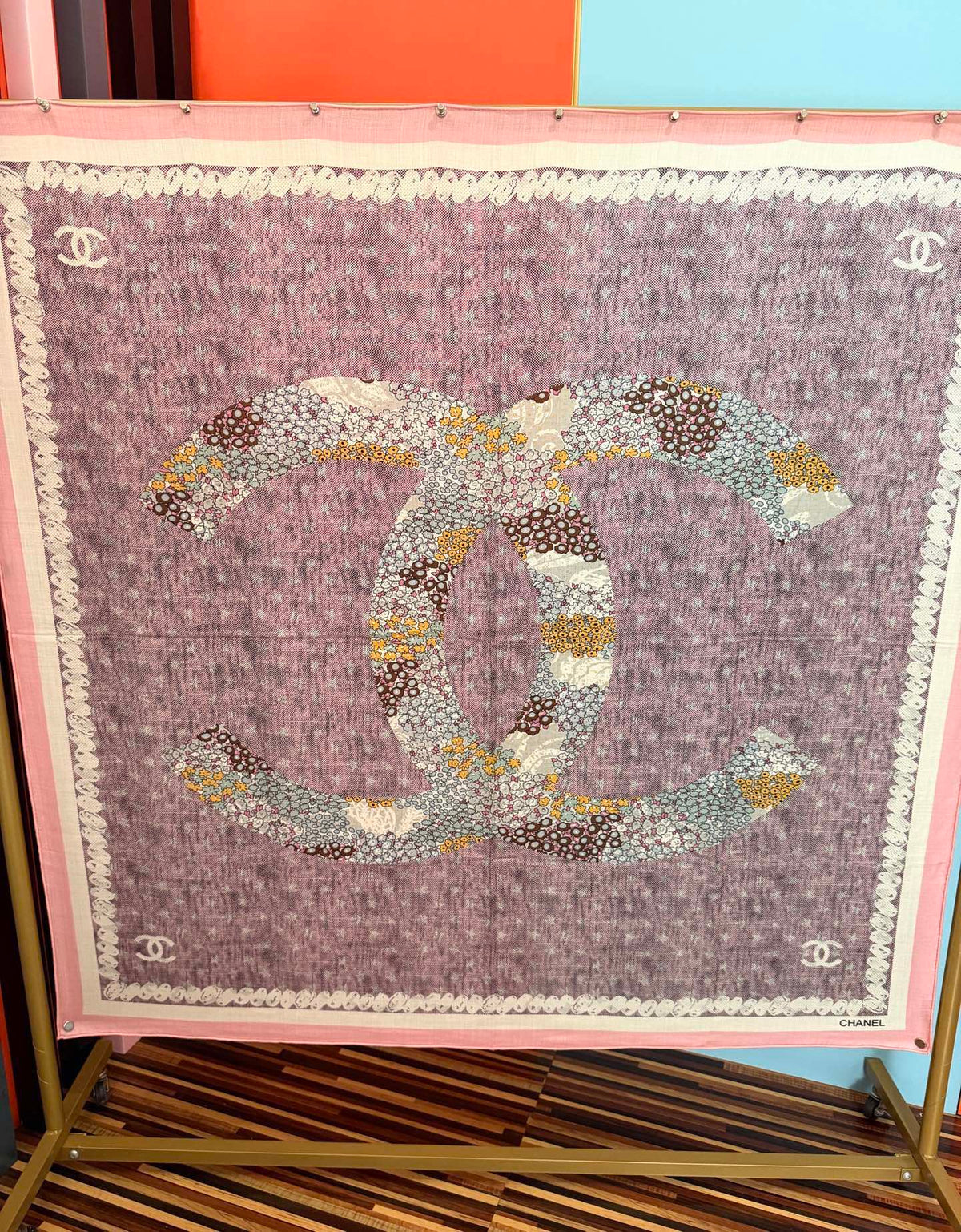 CC Scarf 140x140 Colorful Twill Silk Cashmere 569483