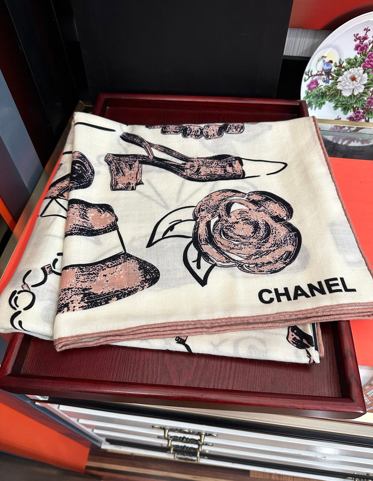 CC Scarf 140x140 Colorful Twill Silk Cashmere 569487