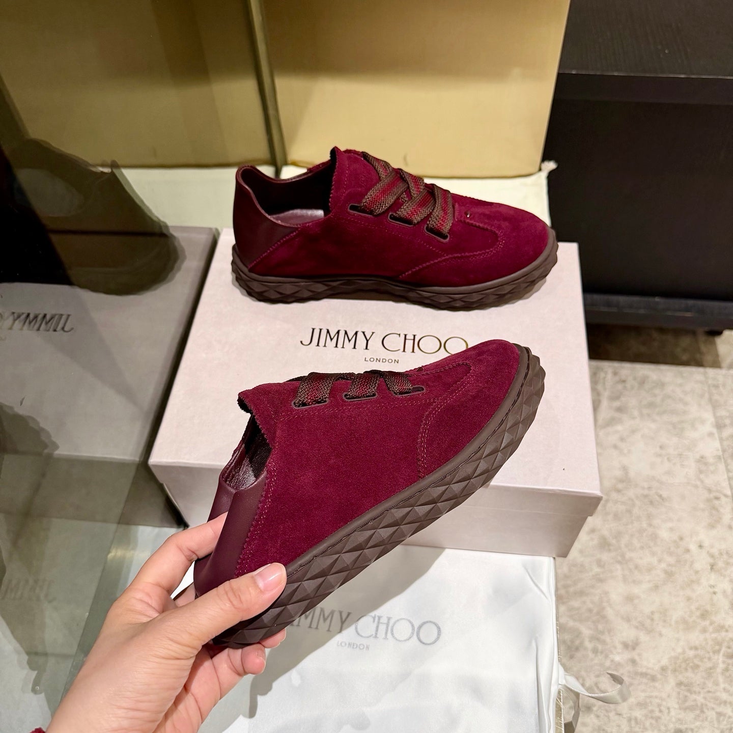 Jimmy Diamond Light Flex Sneaker Burgundy Suede 715041