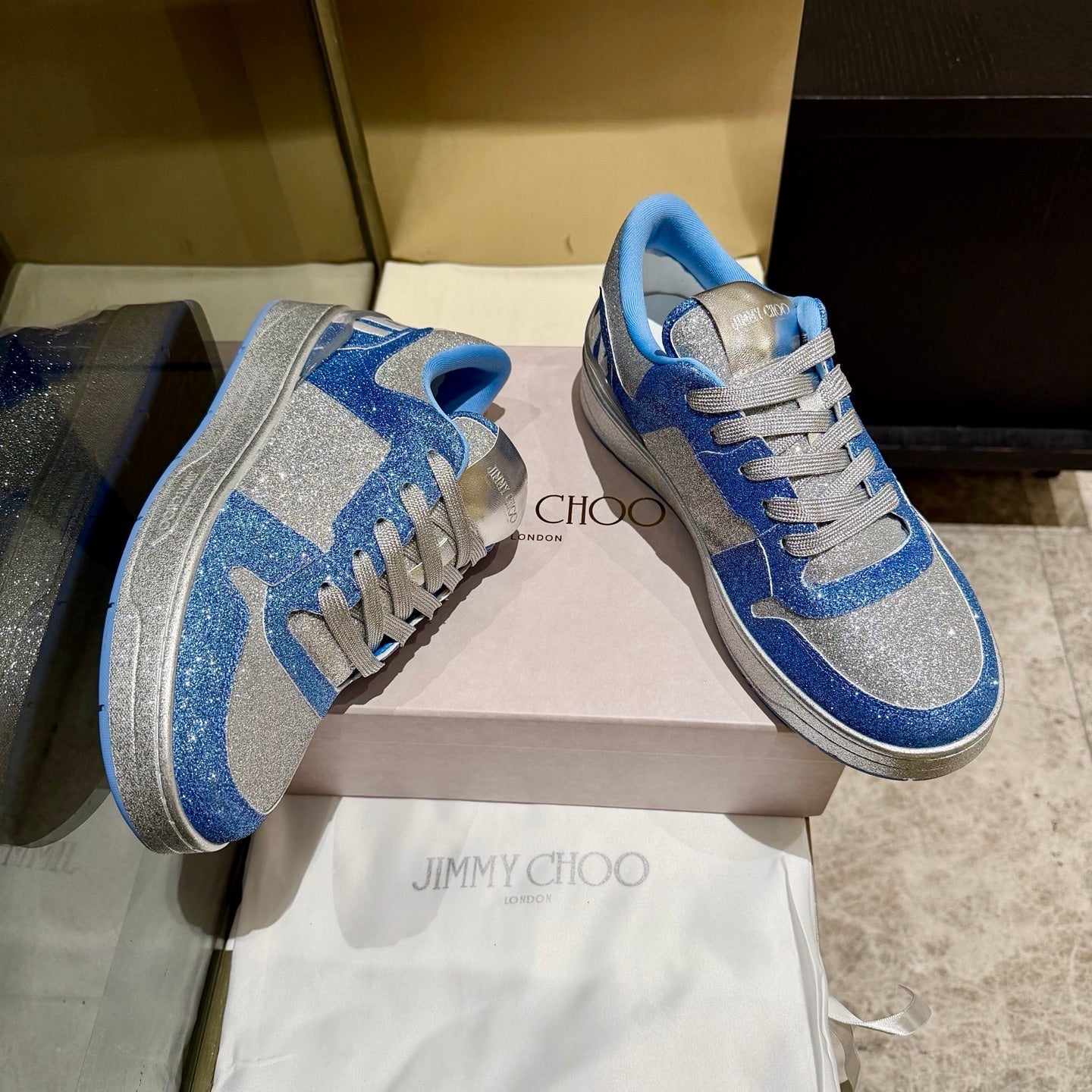 Jimmy Florent Sneaker Blue Grey Glitter 715040