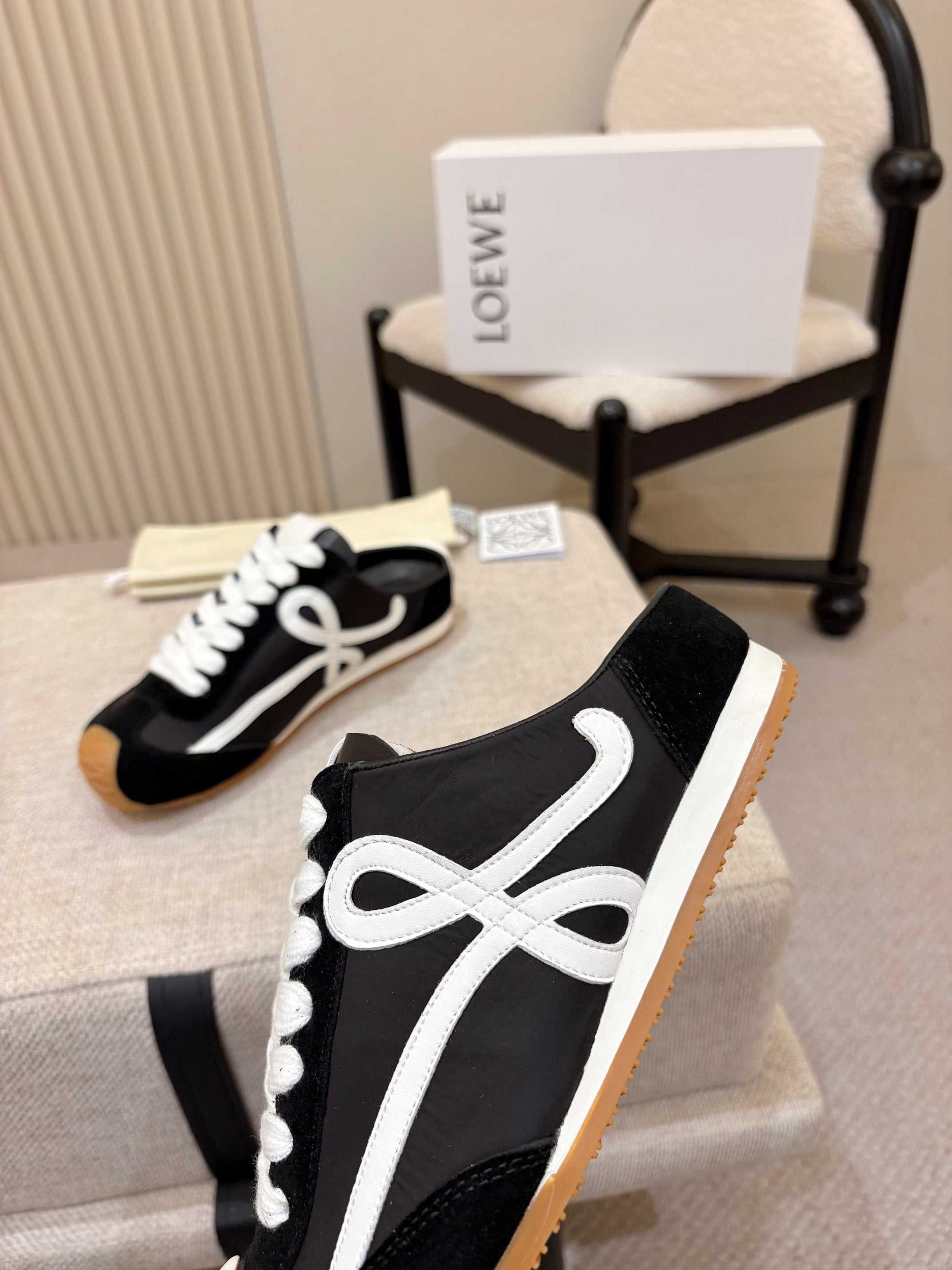 Loewe Ballet Runner Slip-On Black Suede Nylon 833800