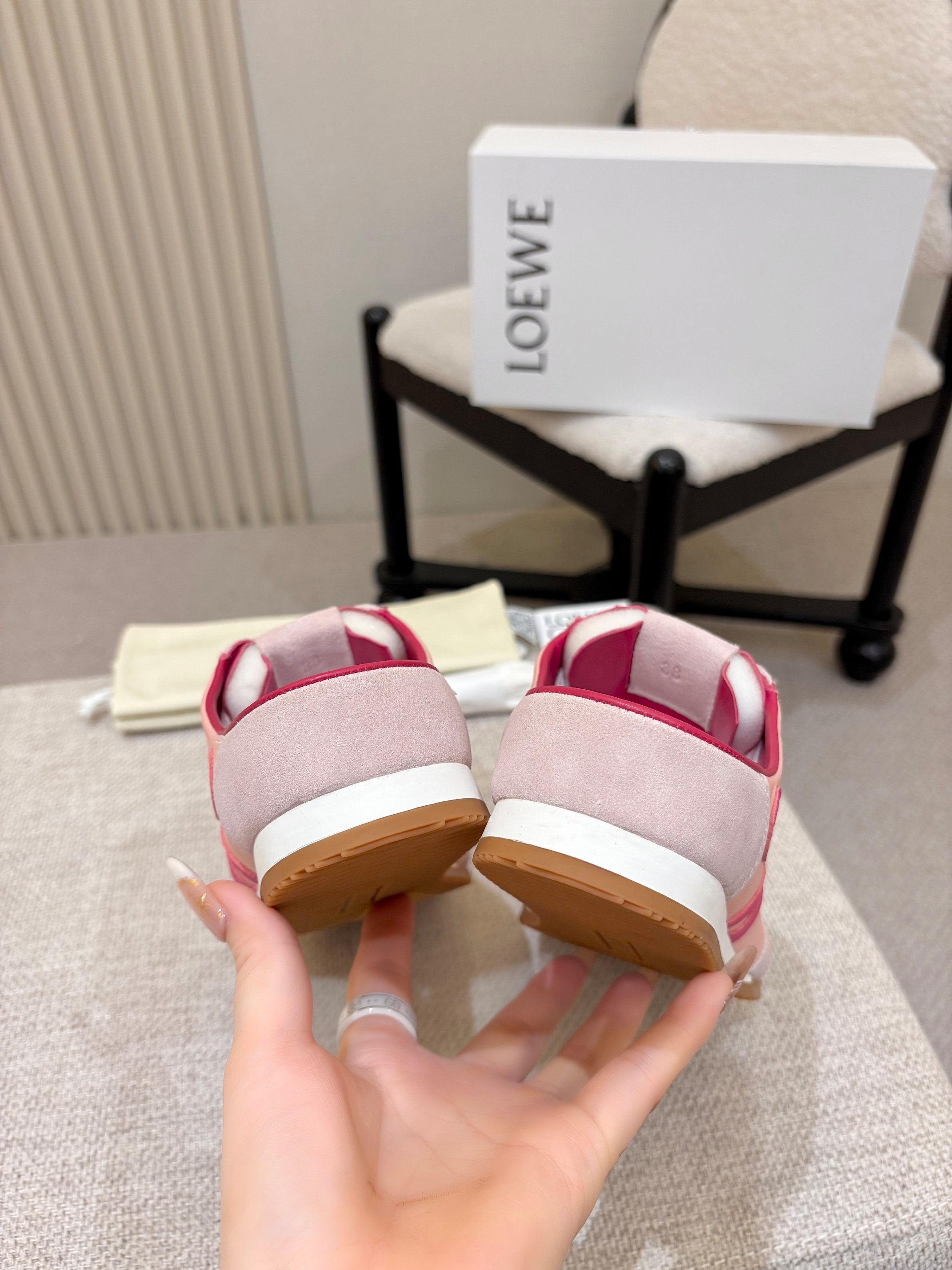 Loewe Ballet Runner Slip-On Purple Pink Suede Nylon 833803