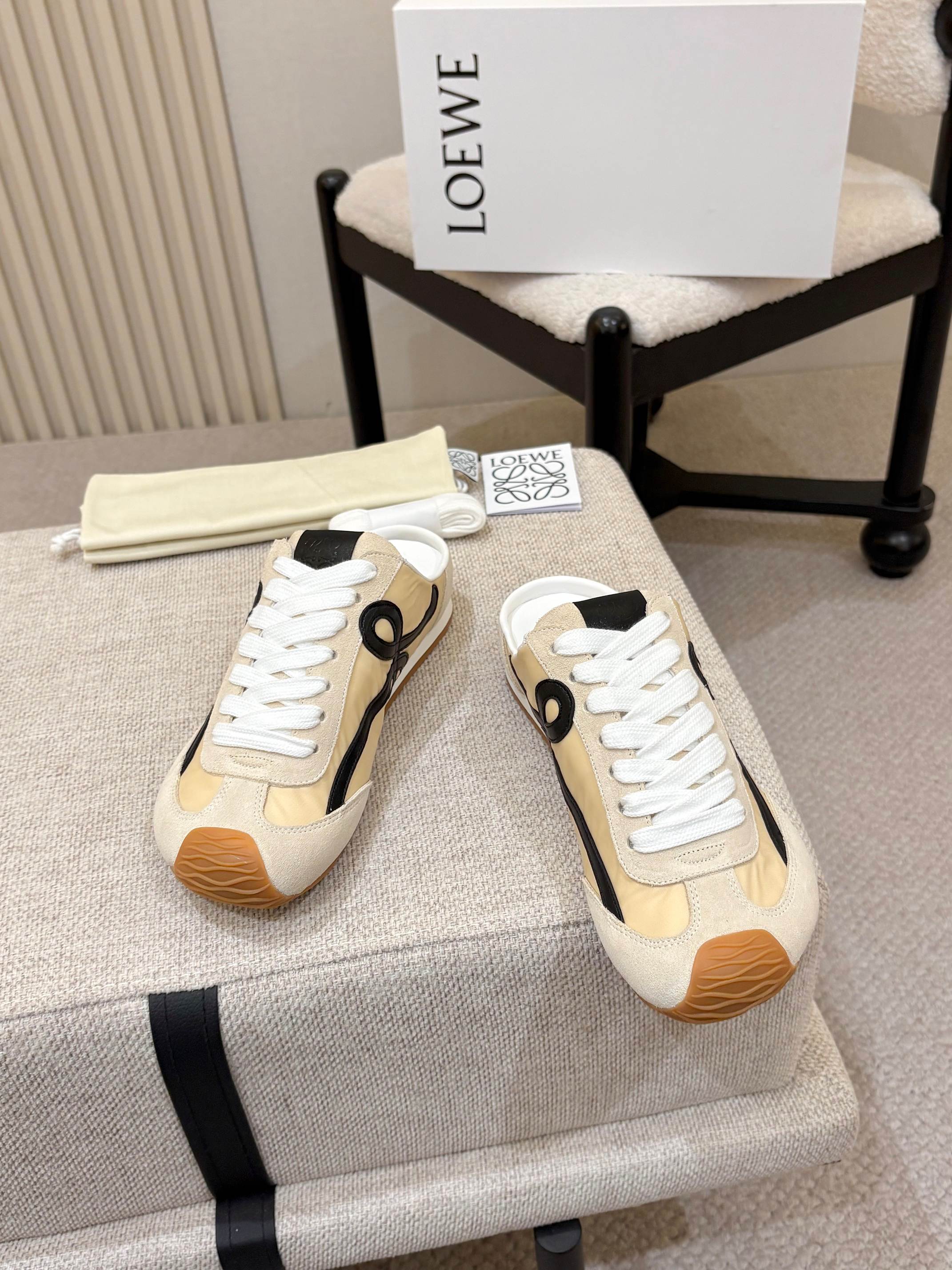 Loewe Ballet Runner Slip-On Khahi Beige Suede Nylon 833804