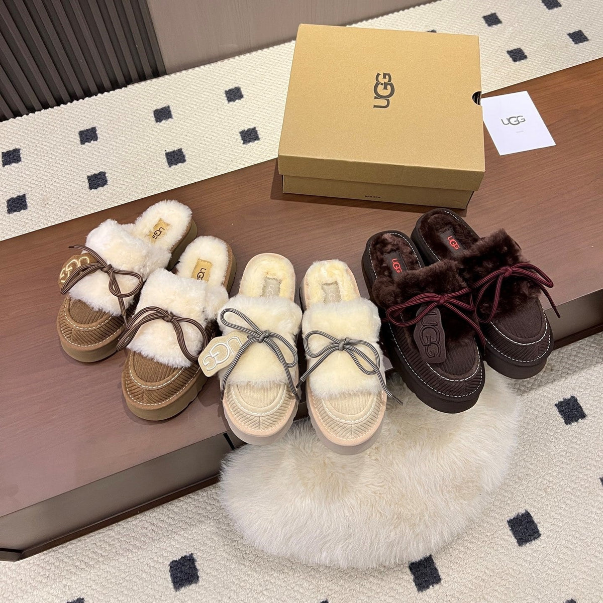UGG Disquette Heritage Slippers 4.5cm Cedar Corduroy 168360