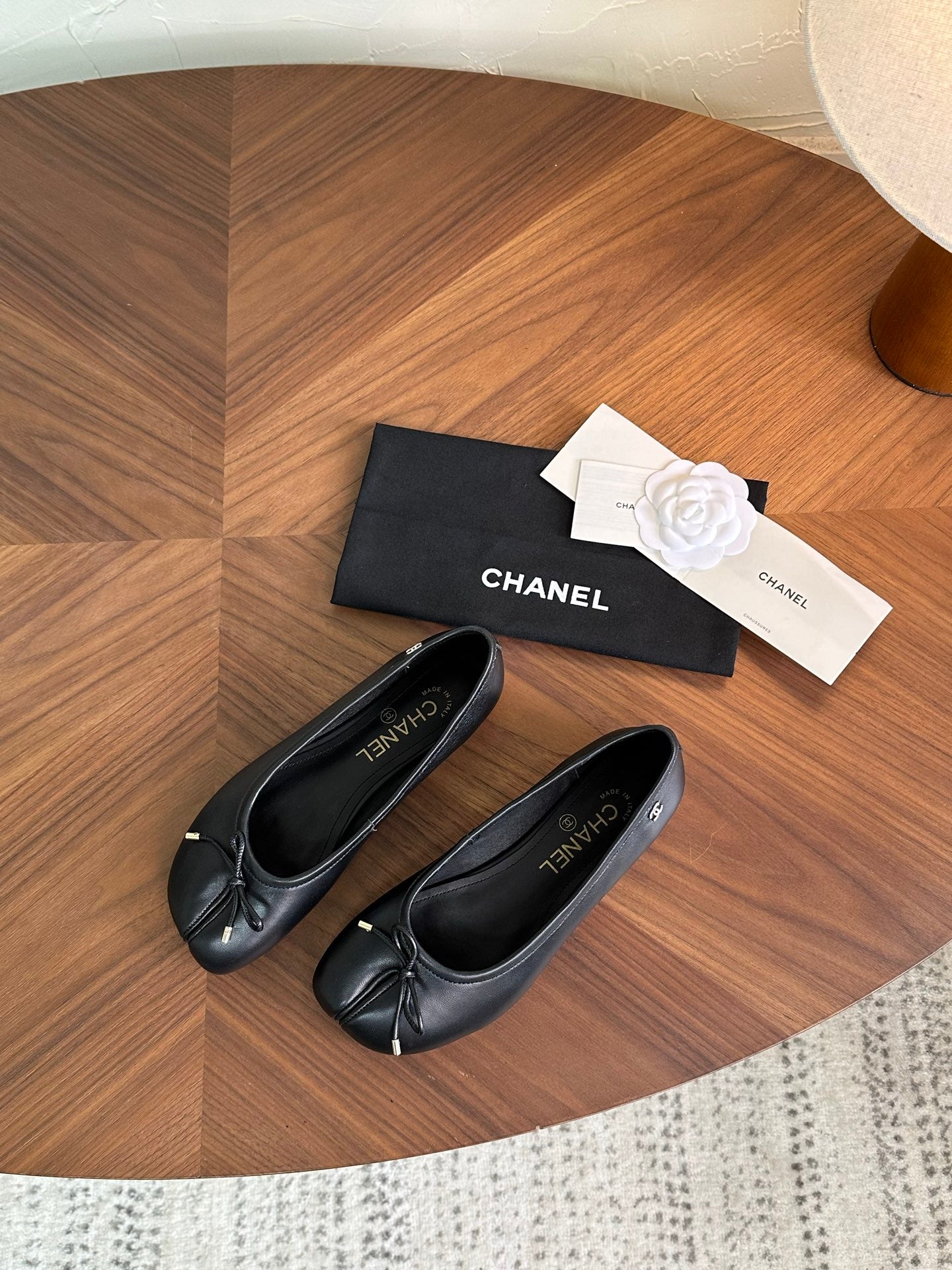 CC 26s Split-Toe Ballet Flat Black Lambskin 938195