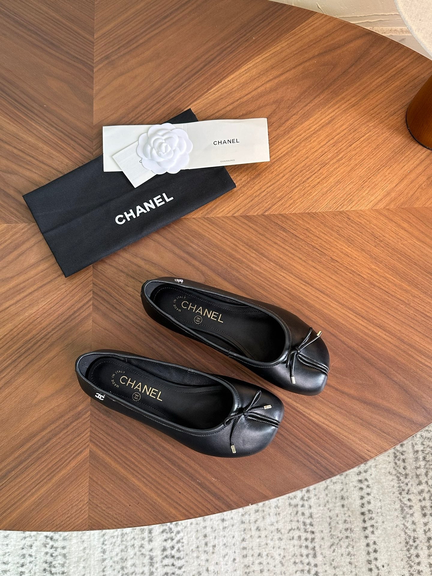 CC 26s Split-Toe Ballet Flat Black Lambskin 938195