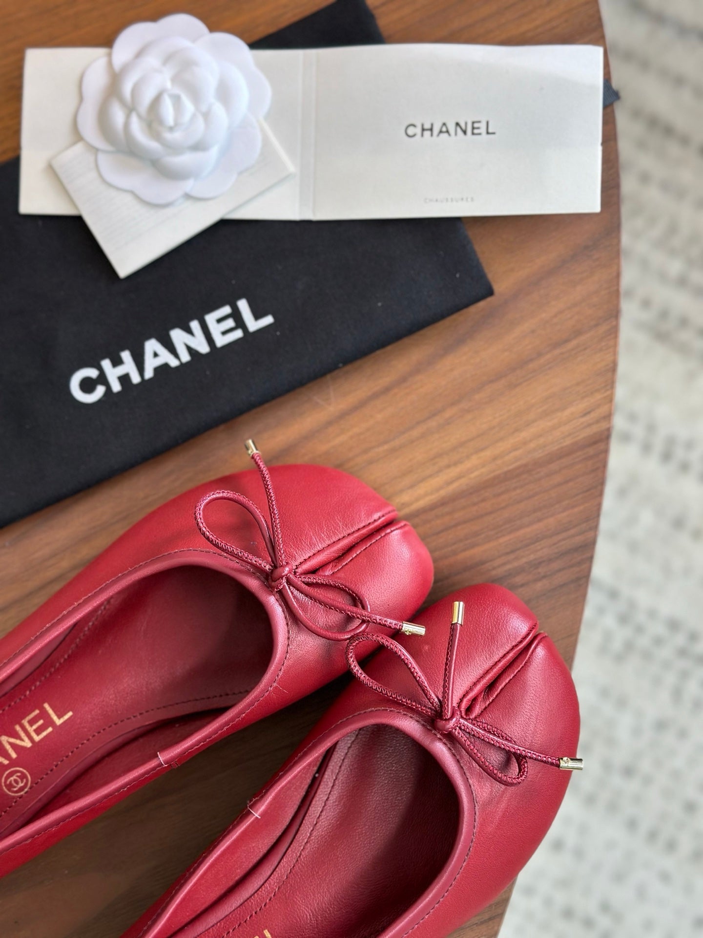 CC 26s Split-Toe Ballet Flat Burgundy Lambskin 938196