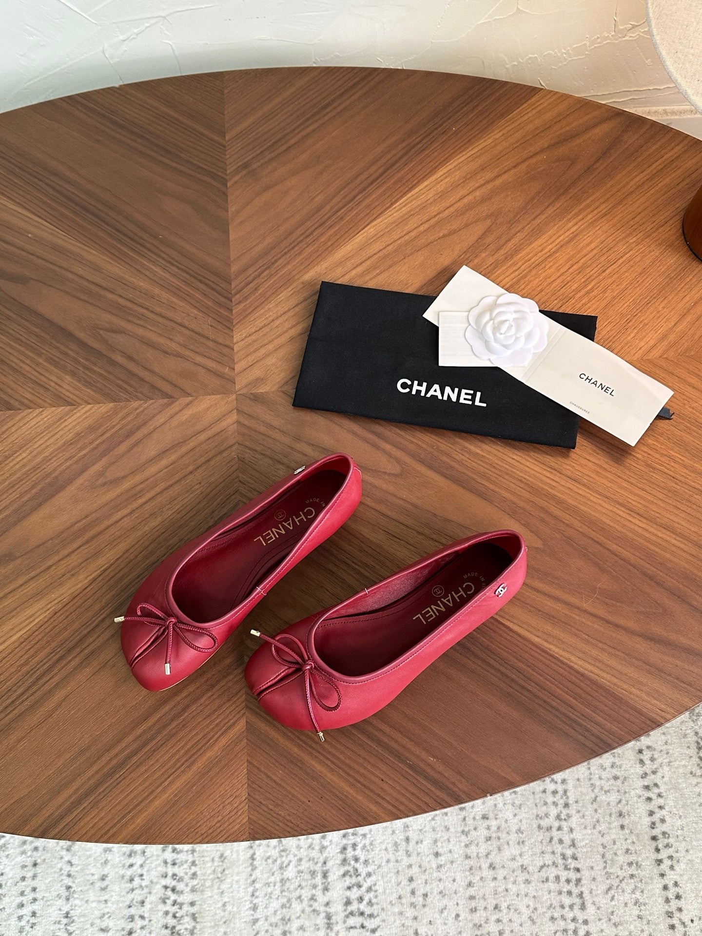 CC 26s Split-Toe Ballet Flat Burgundy Lambskin 938196
