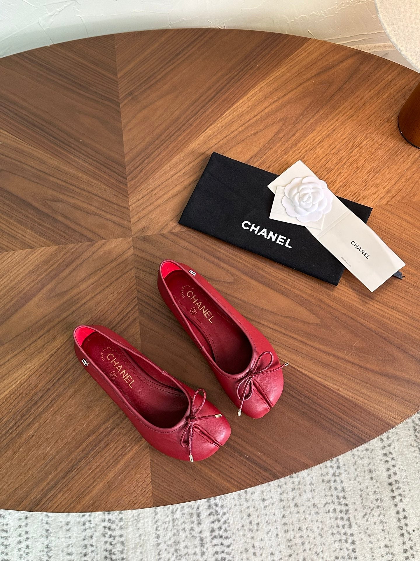 CC 26s Split-Toe Ballet Flat Burgundy Lambskin 938196