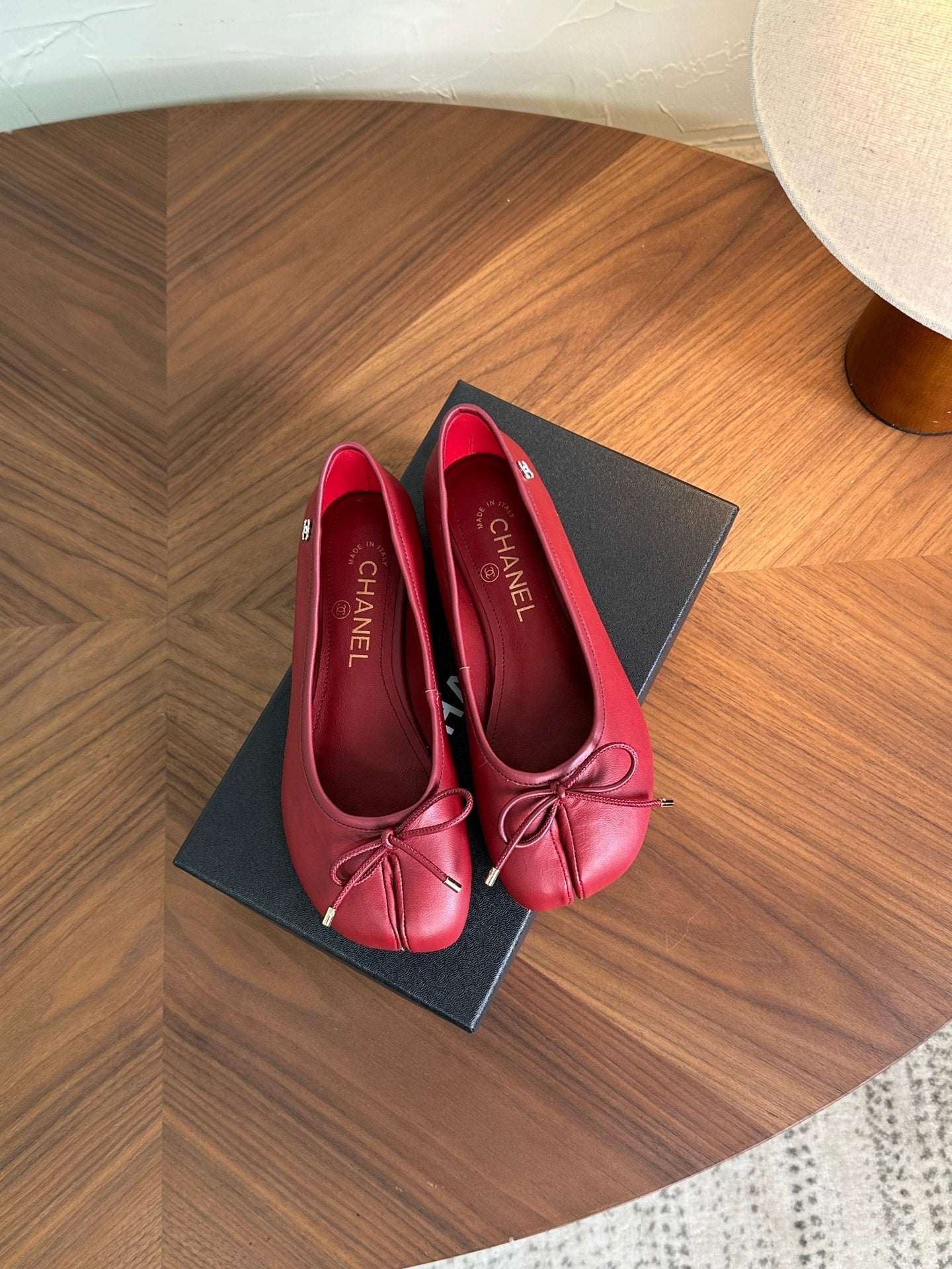 CC 26s Split-Toe Ballet Flat Burgundy Lambskin 938196