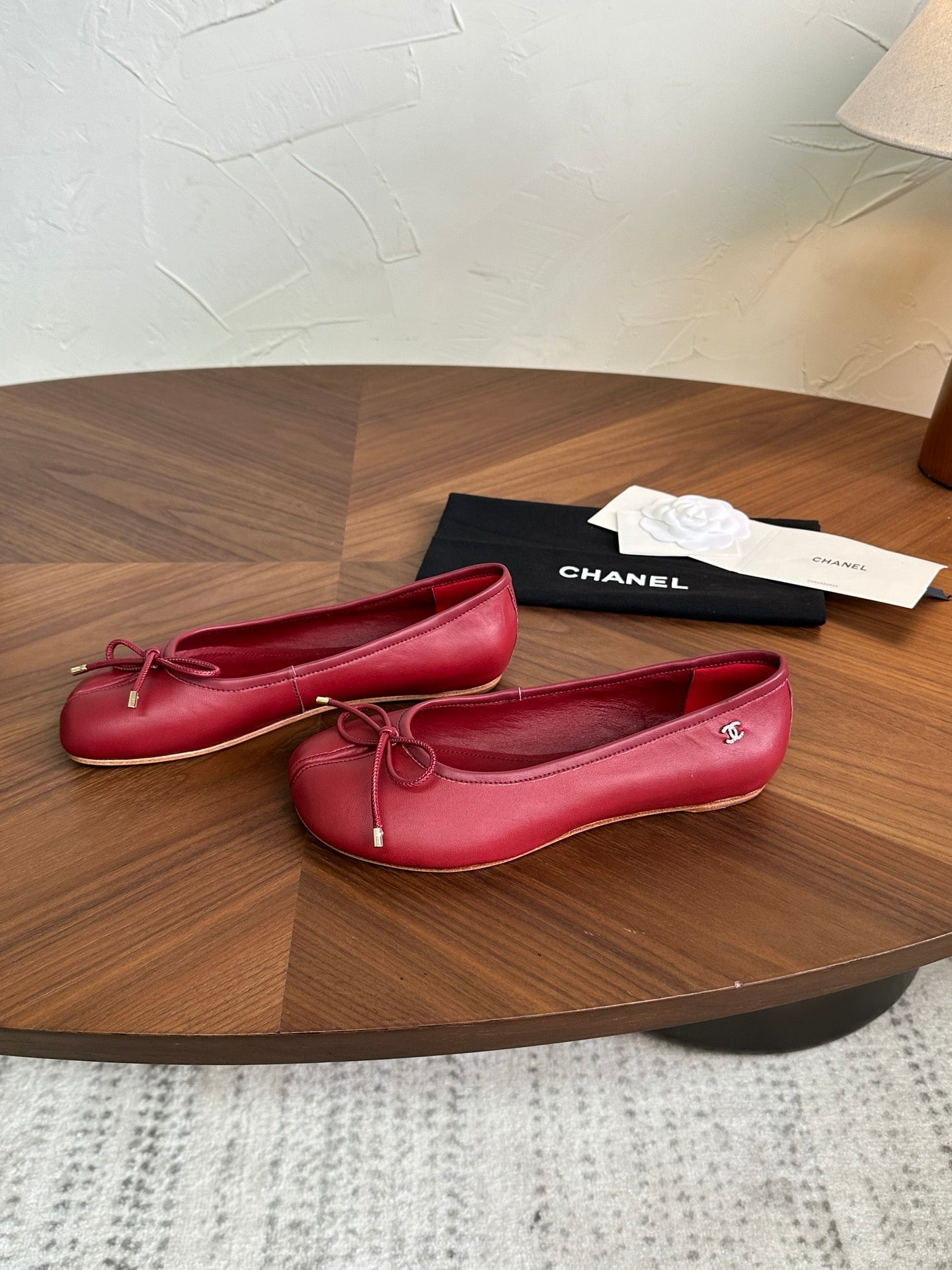 CC 26s Split-Toe Ballet Flat Burgundy Lambskin 938196