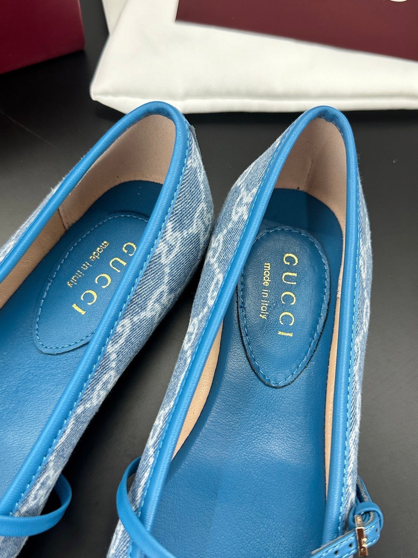 GG 26s Ballet Flats In Blue Denim
