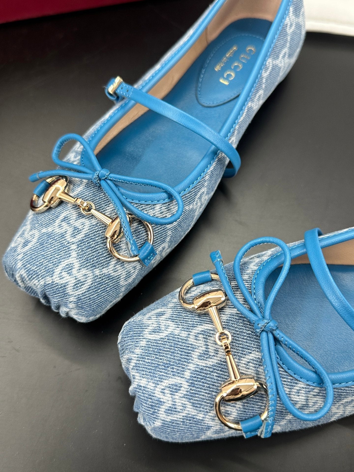 GG 26s Ballet Flats In Blue Denim