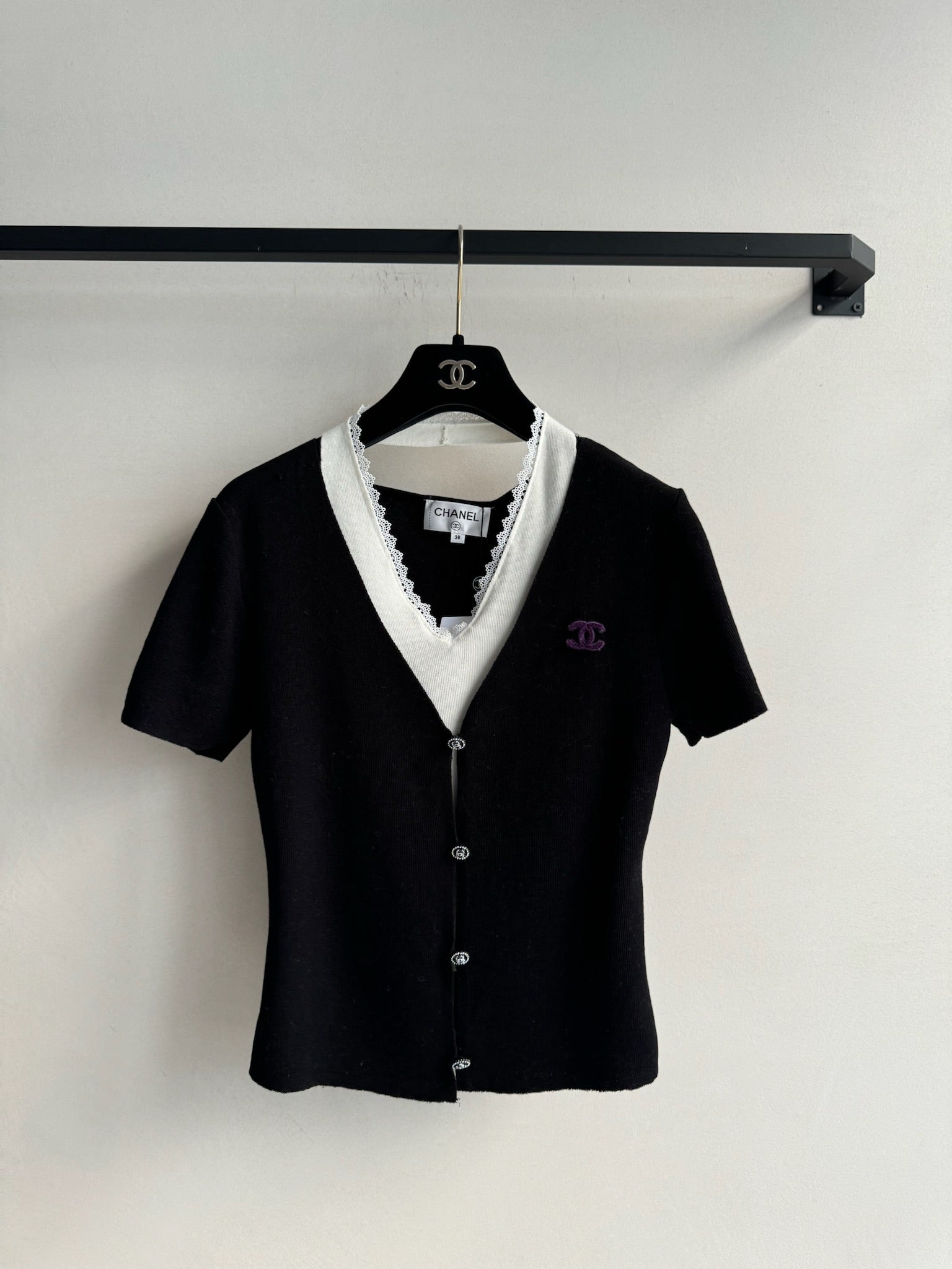 CC Knitted Top Black Wool