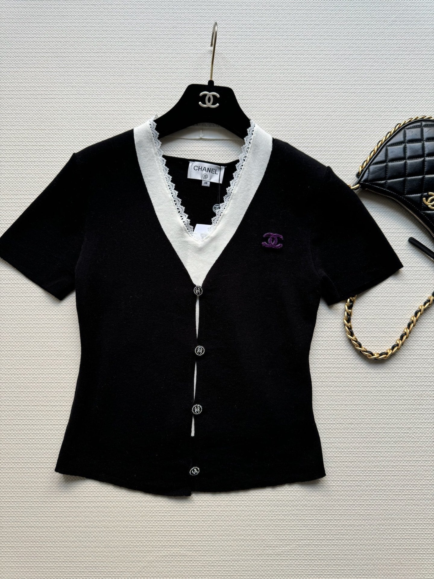 CC Knitted Top Black Wool