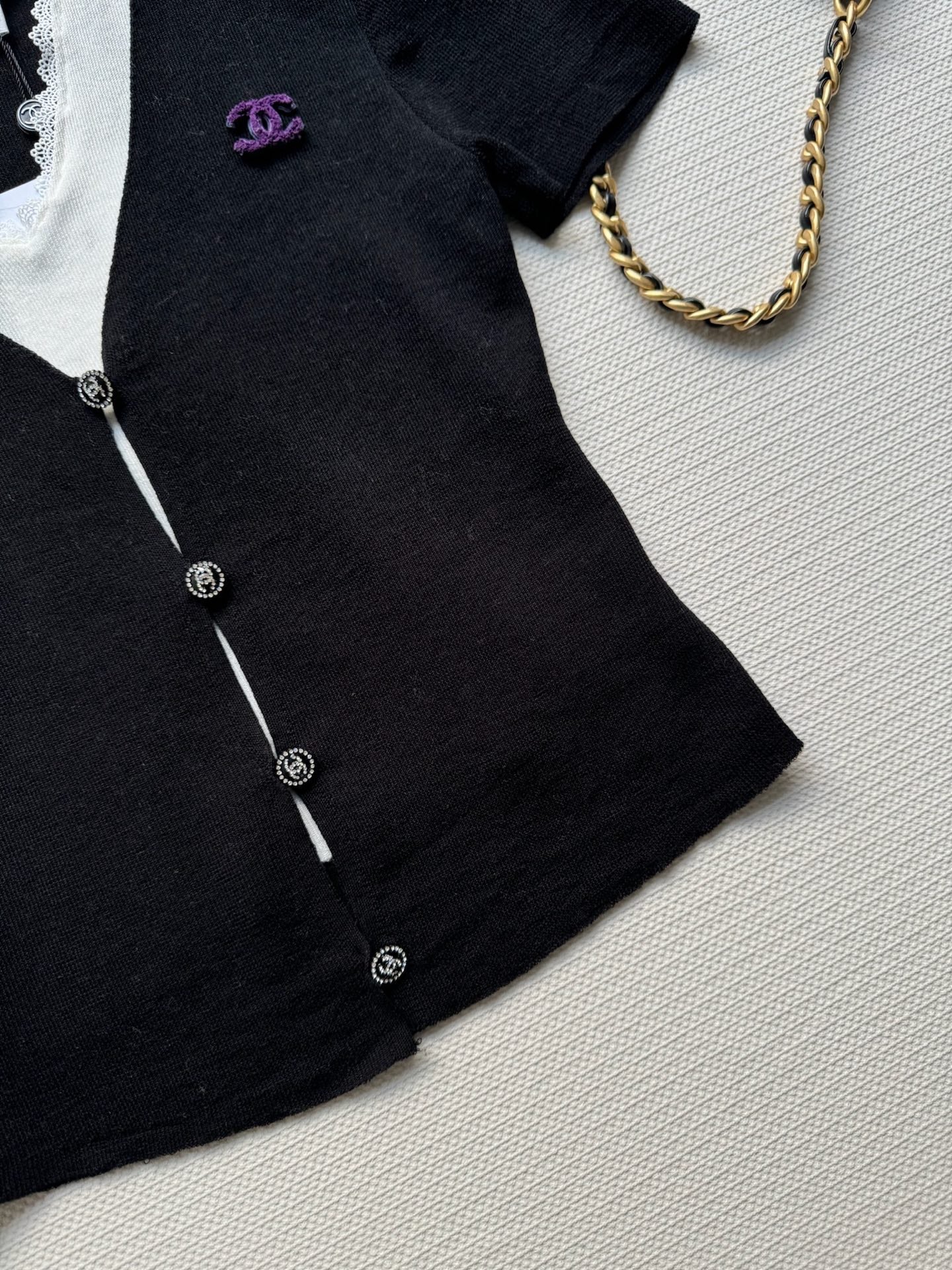CC Knitted Top Black Wool