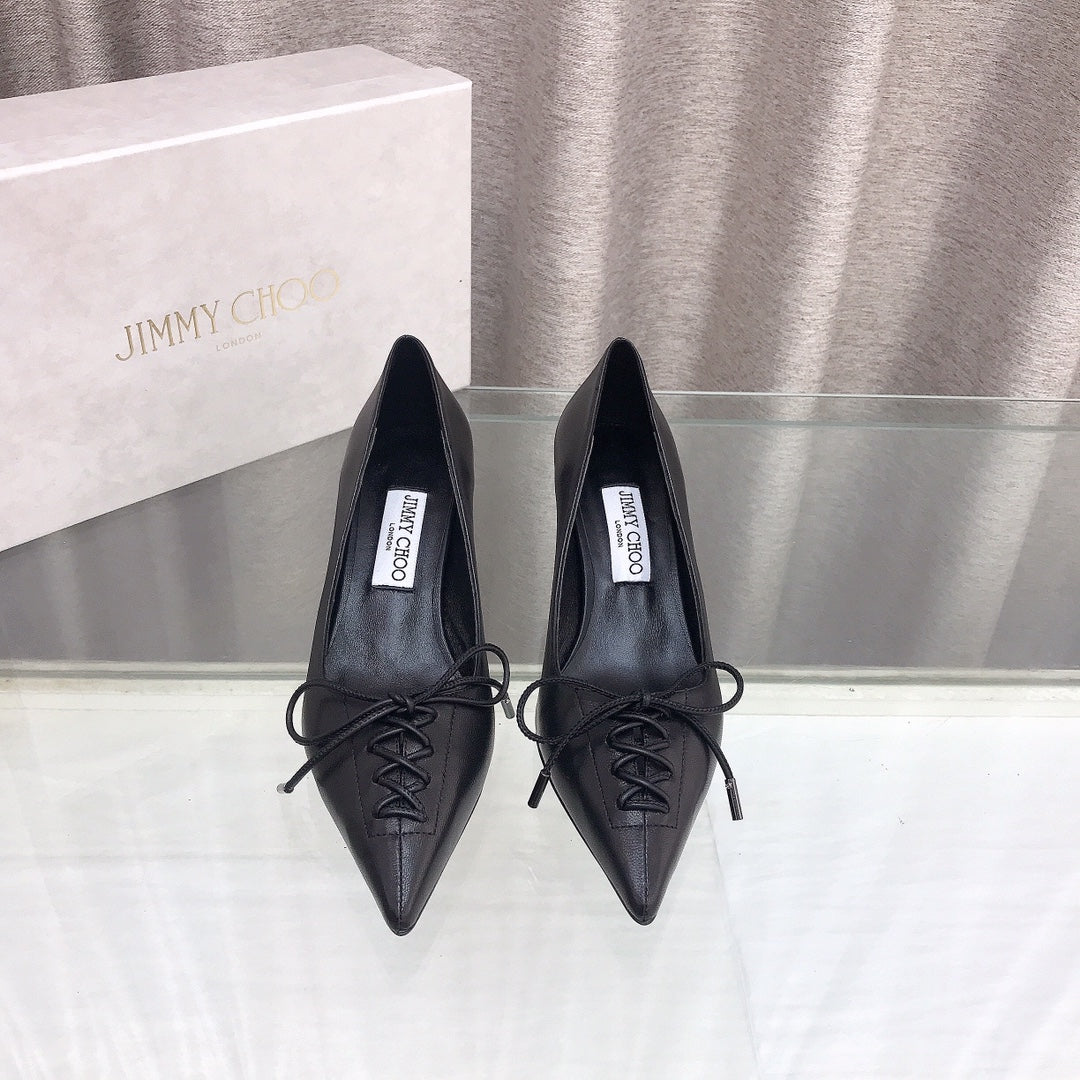 Jimmy 25 Pump High Heels 50mm Black Cowhide 240005