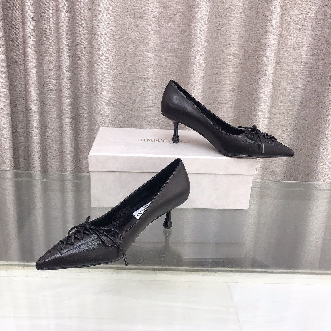 Jimmy 25 Pump High Heels 50mm Black Cowhide 240005