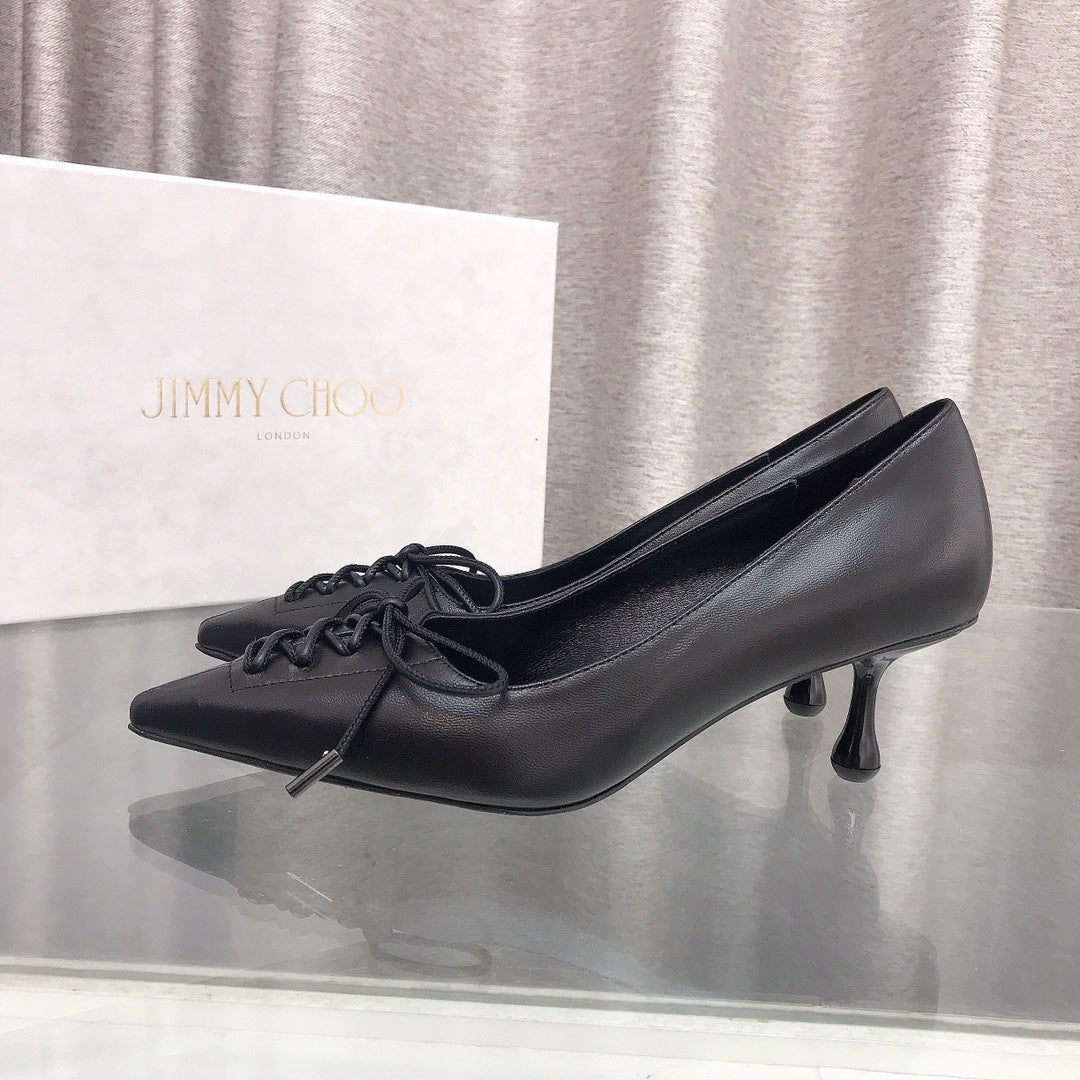 Jimmy 25 Pump High Heels 50mm Black Cowhide 240005