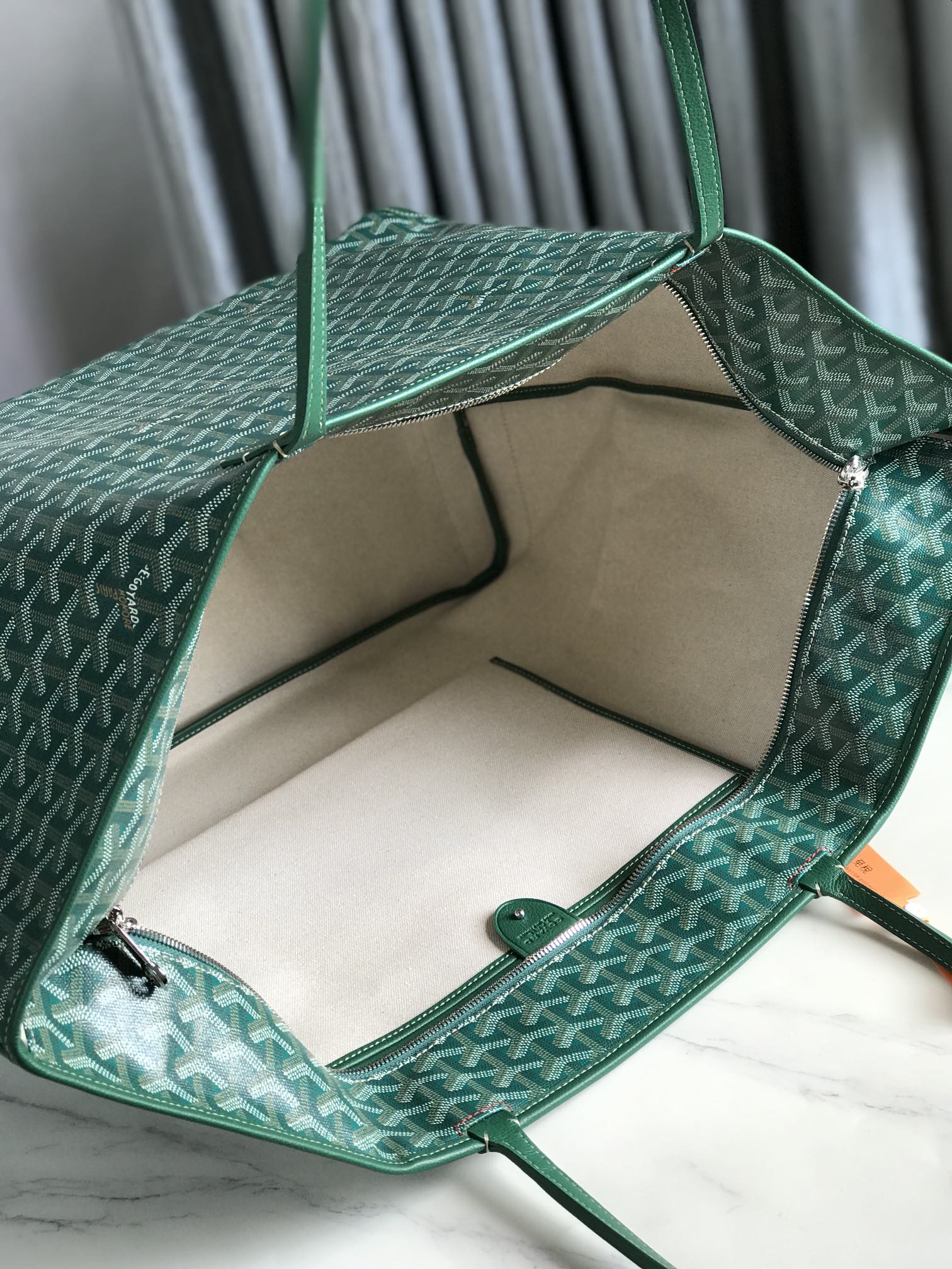 Goyard Artois GM Bag 37cm Green Canvas & Calfskin