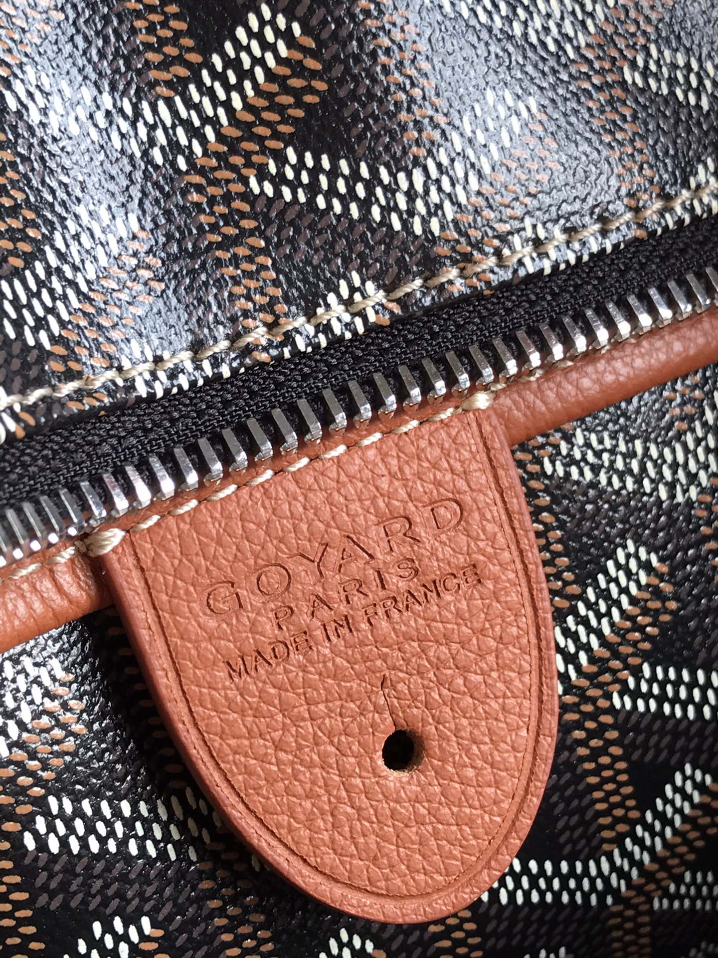 Goyard Artois GM Bag 37cm Black Tan Canvas & Calfskin