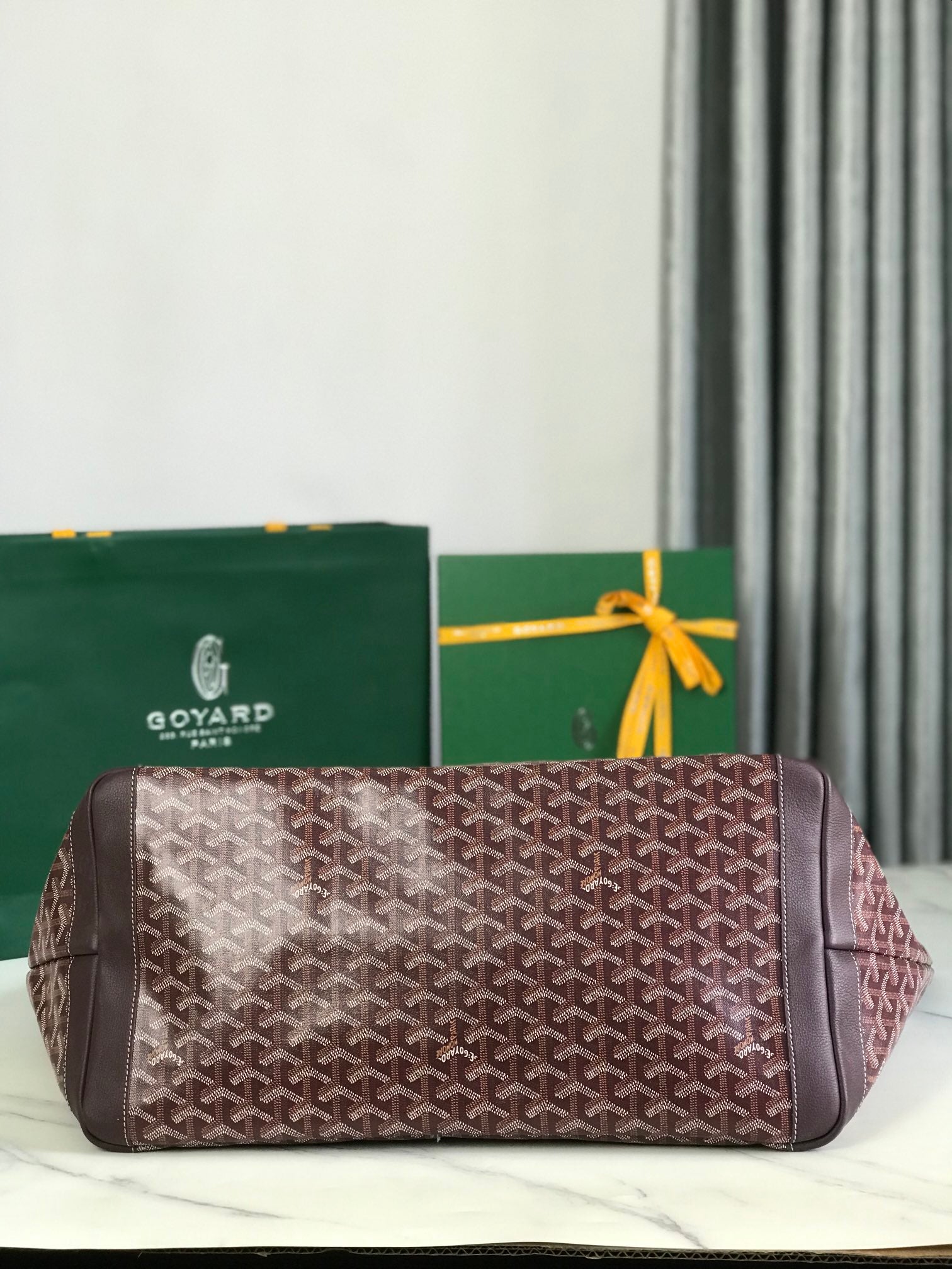 Goyard Artois GM Bag 37cm Burgundy Canvas & Calfskin