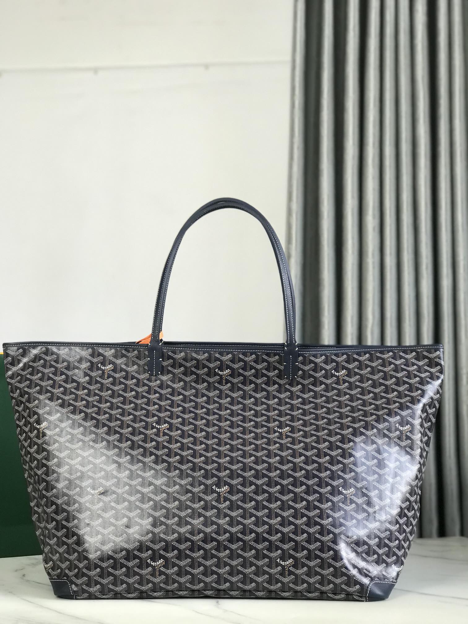 Goyard Artois GM Bag 37cm Navy Blue Canvas & Calfskin