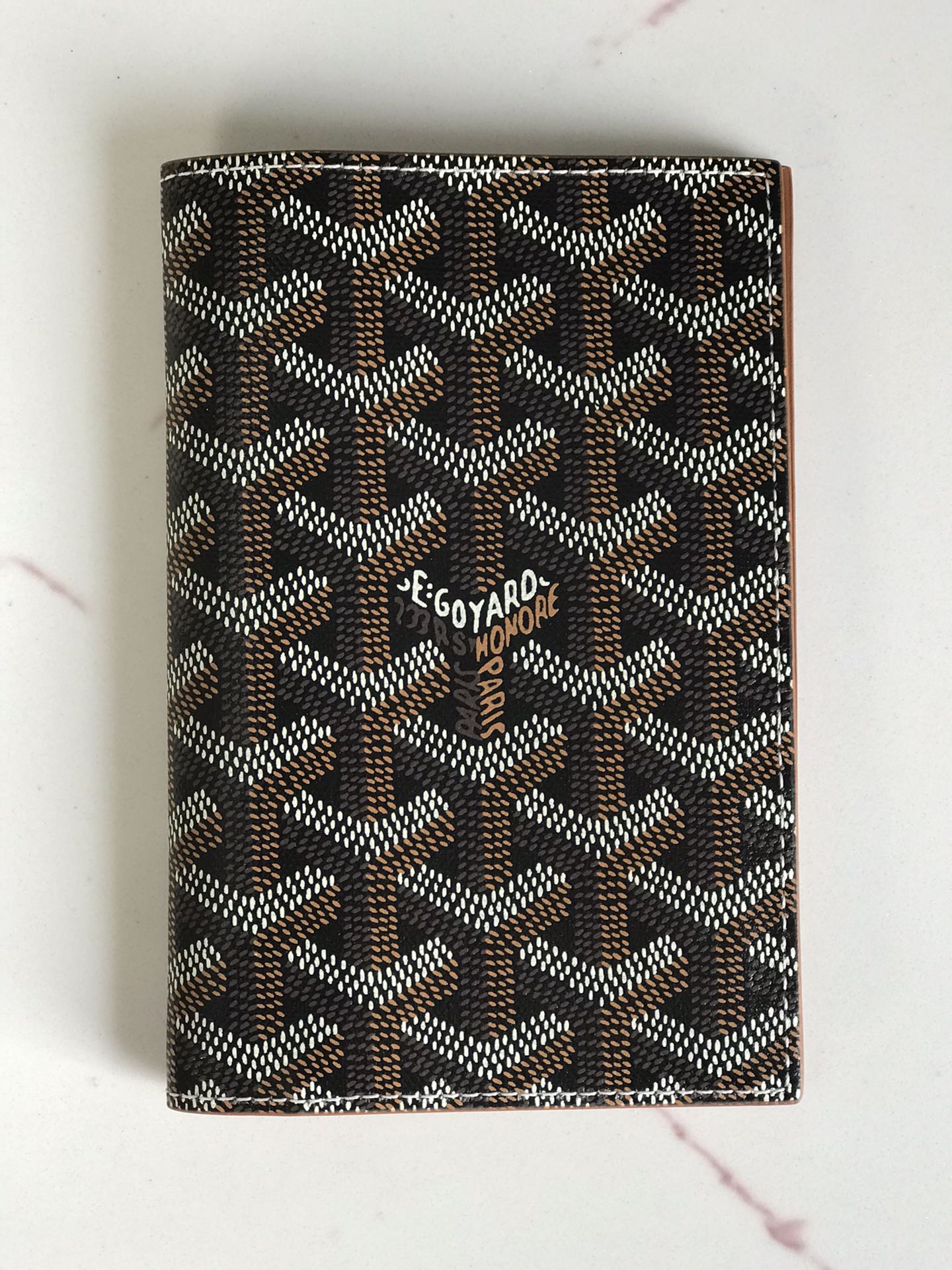 Goyard Grenelle Passport Cover 10cm Tan Canvas & Cafskin
