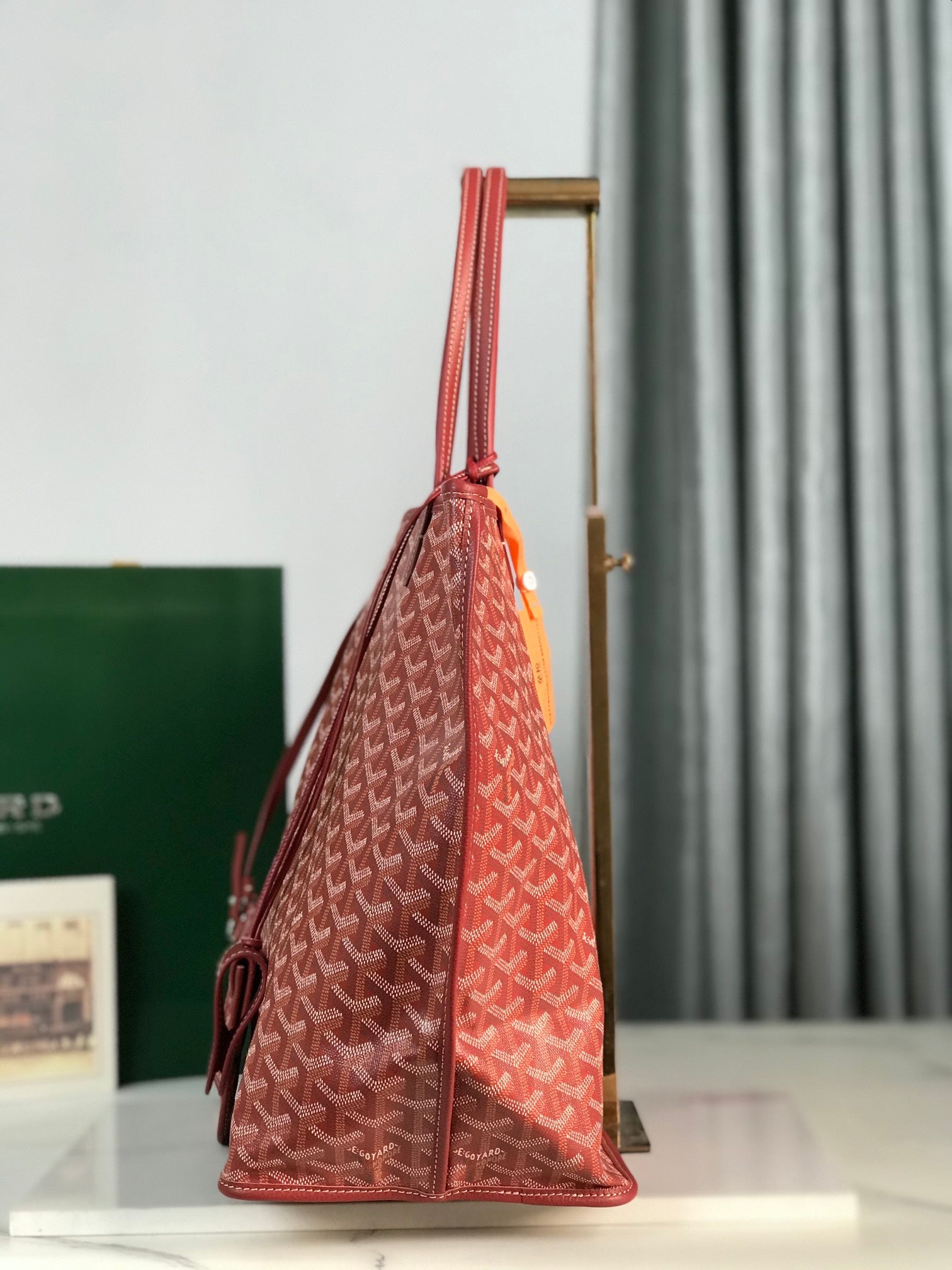 Goyard Anjou GM Bag 39cm Red Calfskin Goyardine Canvas 290824