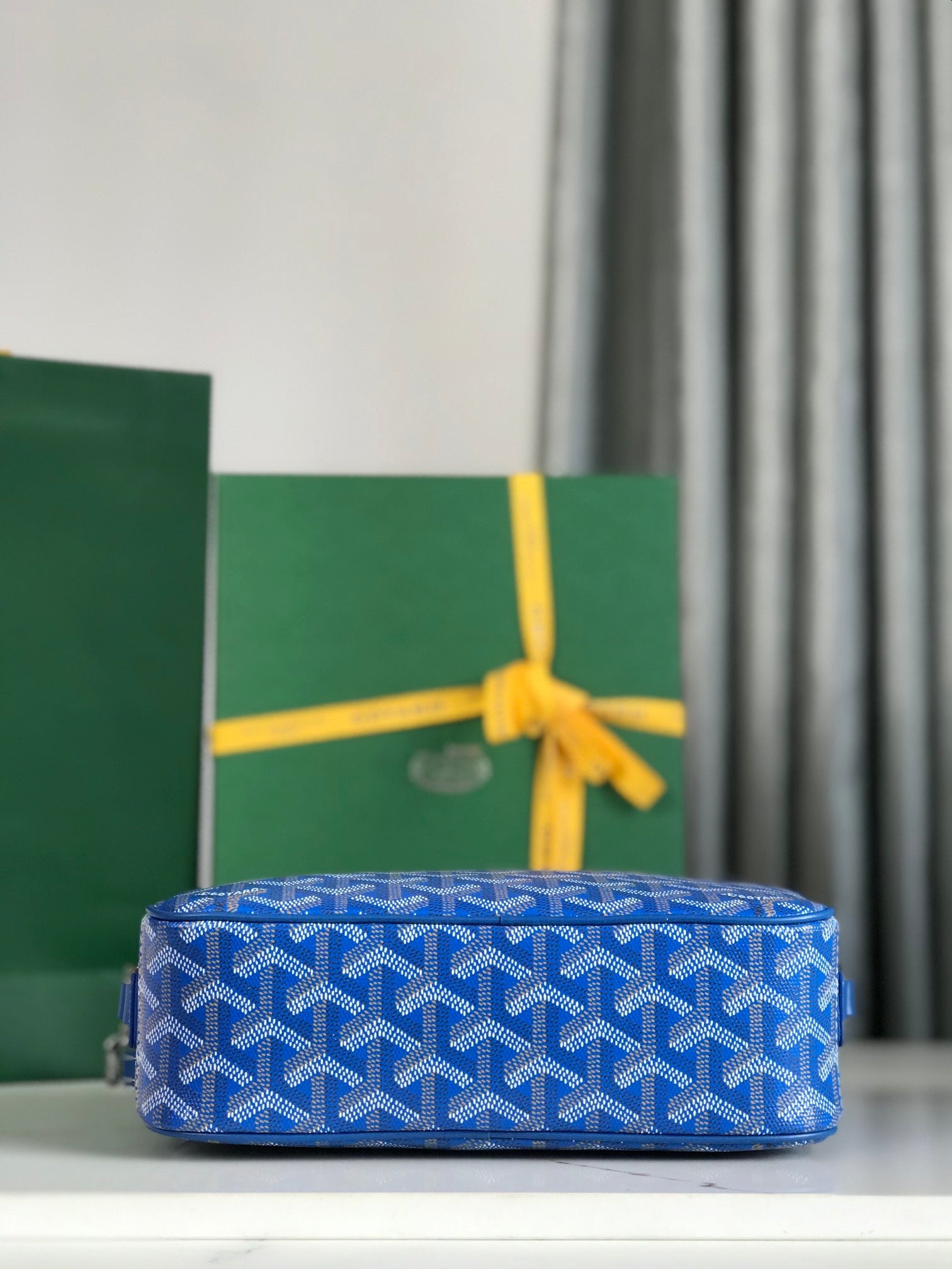 Goyard Cap-Vert Camera Bag Blue Calfskin Canvas 290853