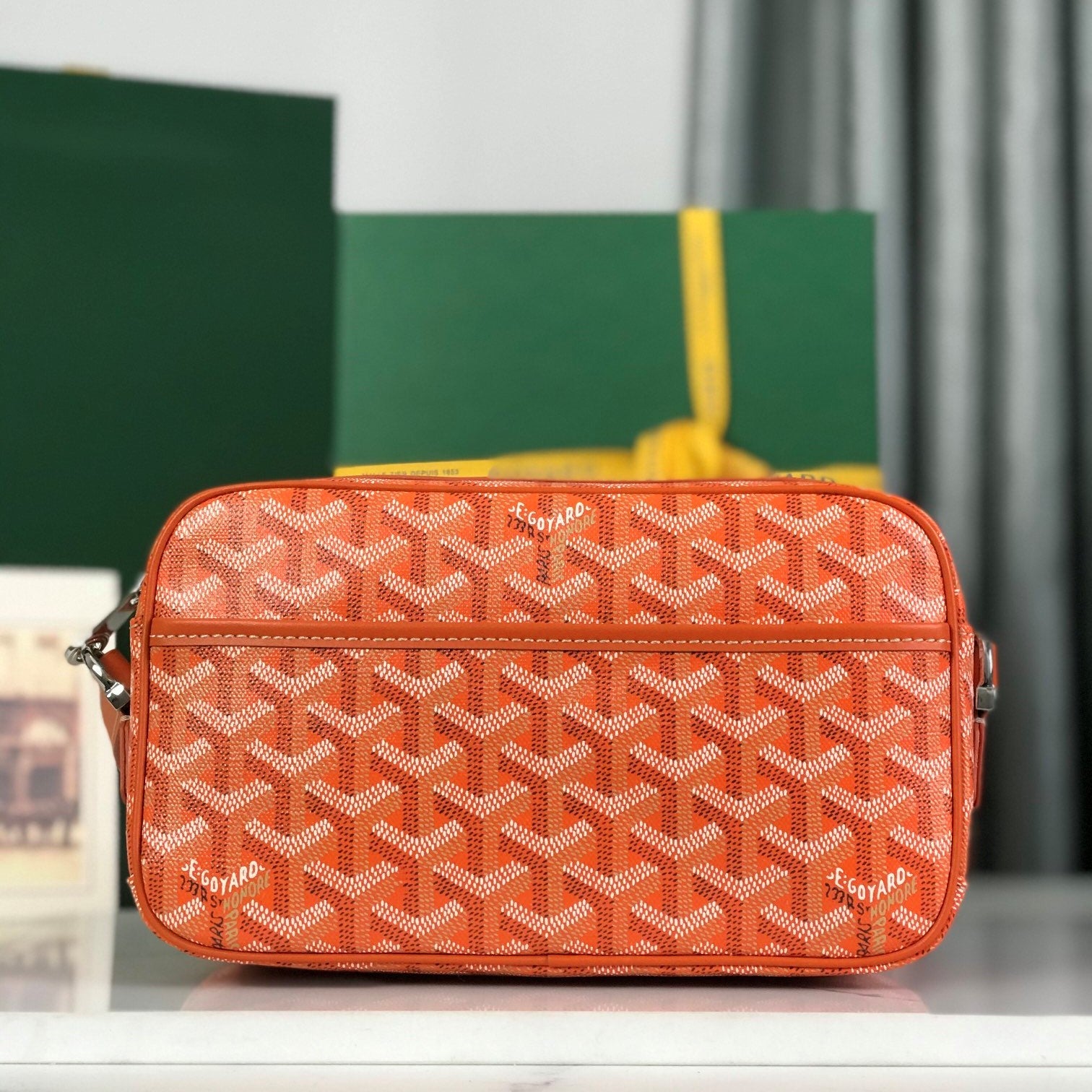 Goyard Cap-Vert Camera Bag Orange Calfskin Canvas 290859