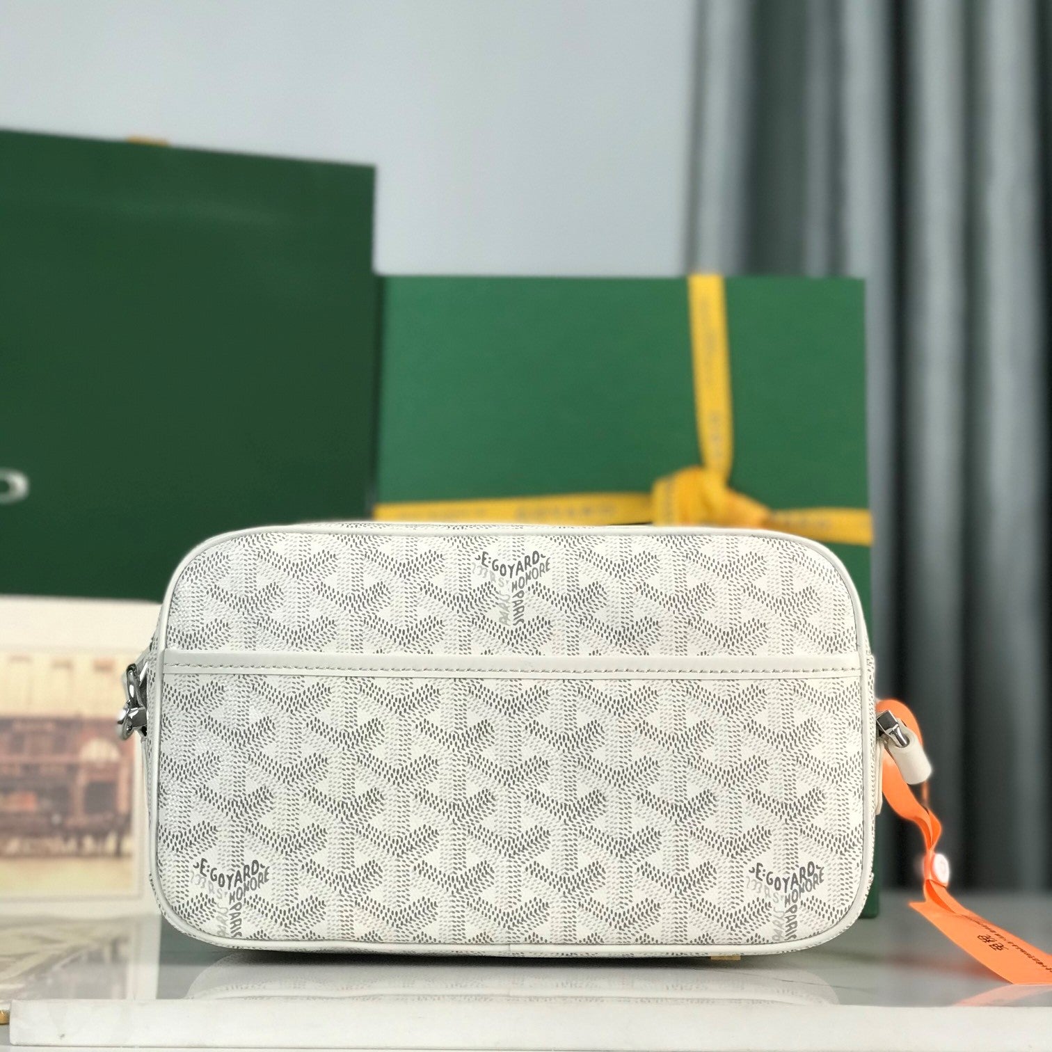 Goyard Cap-Vert Camera Bag White Calfskin Canvas 290851