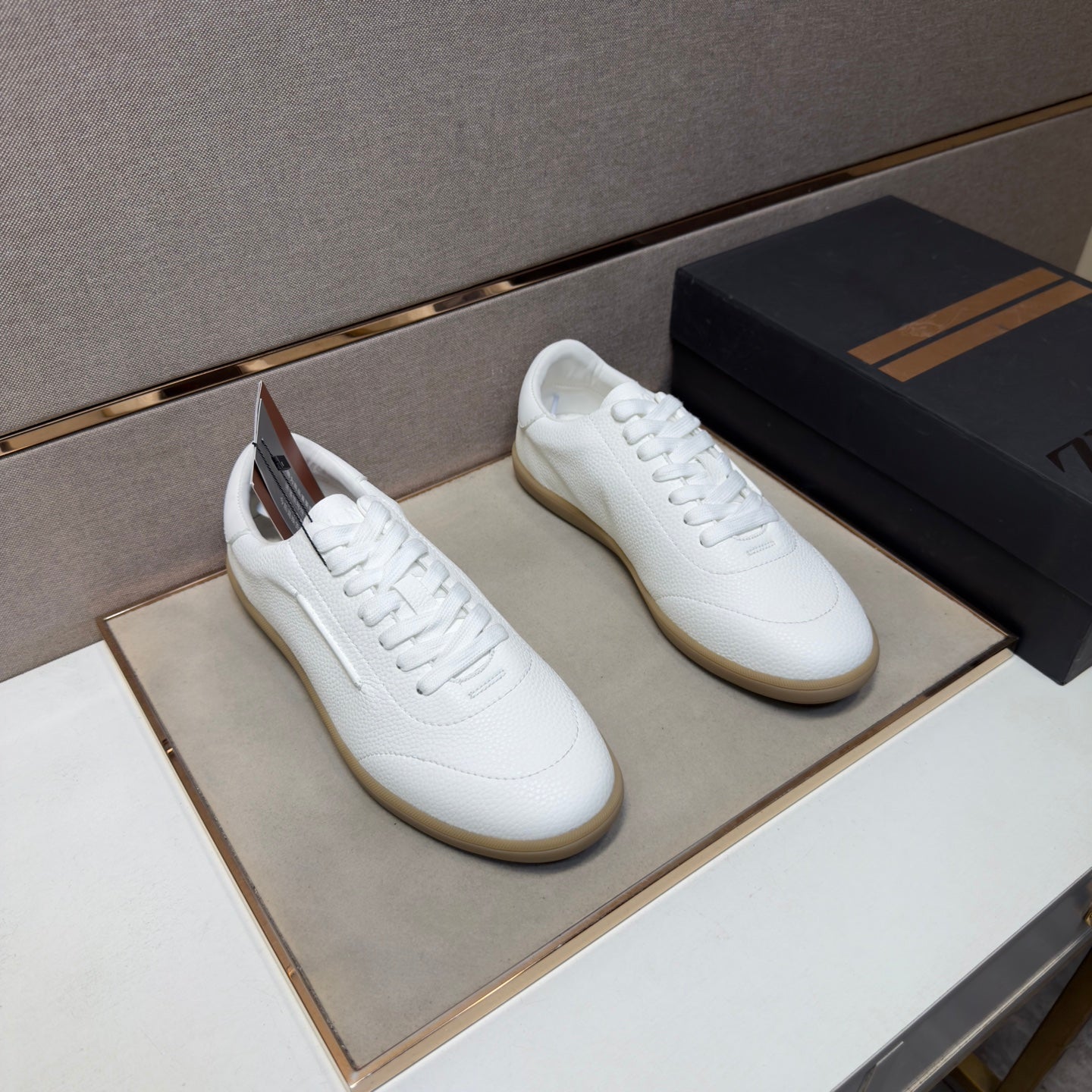 Zegna 232 Men’s Sneakers White Grain Leather 178302