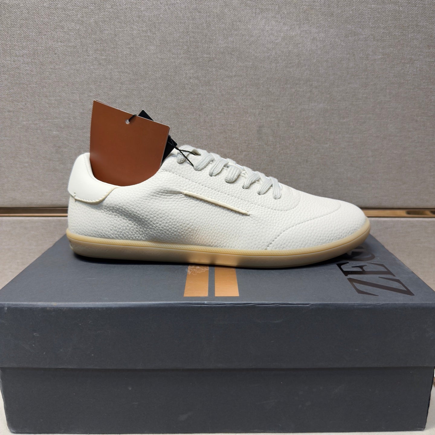Zegna 232 Men’s Sneakers Cream Grain Leather 178305