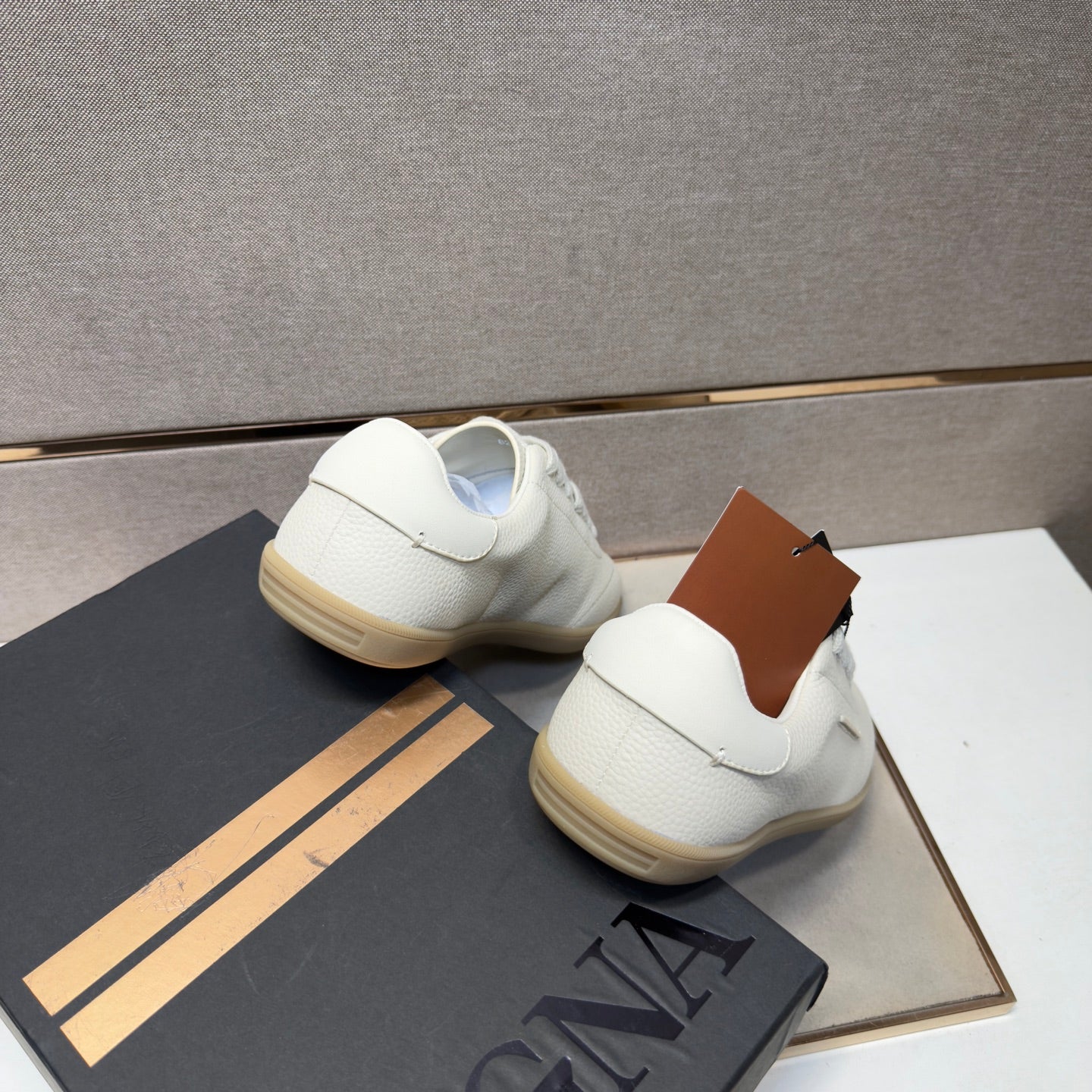 Zegna 232 Men’s Sneakers Cream Grain Leather 178305