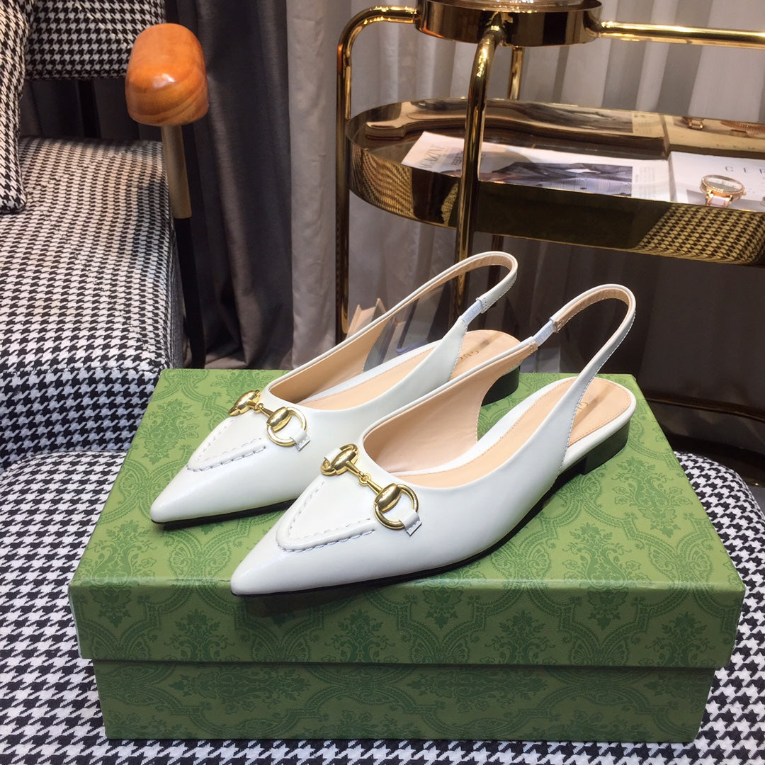 GG Slingbacks 45 white calfskin