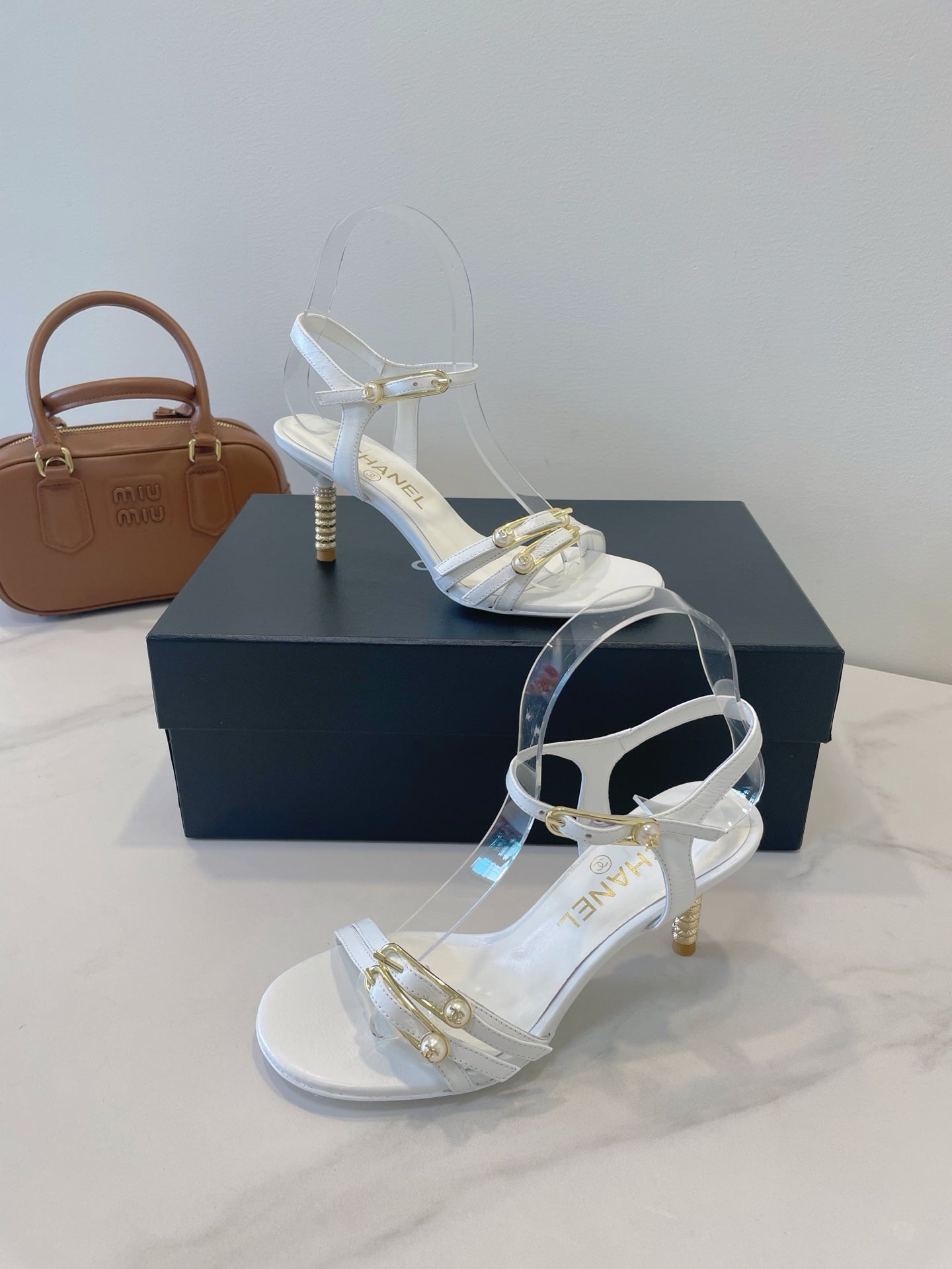 CC 26s High-Heeled Sandals 6.5cm White Lambskin 941633