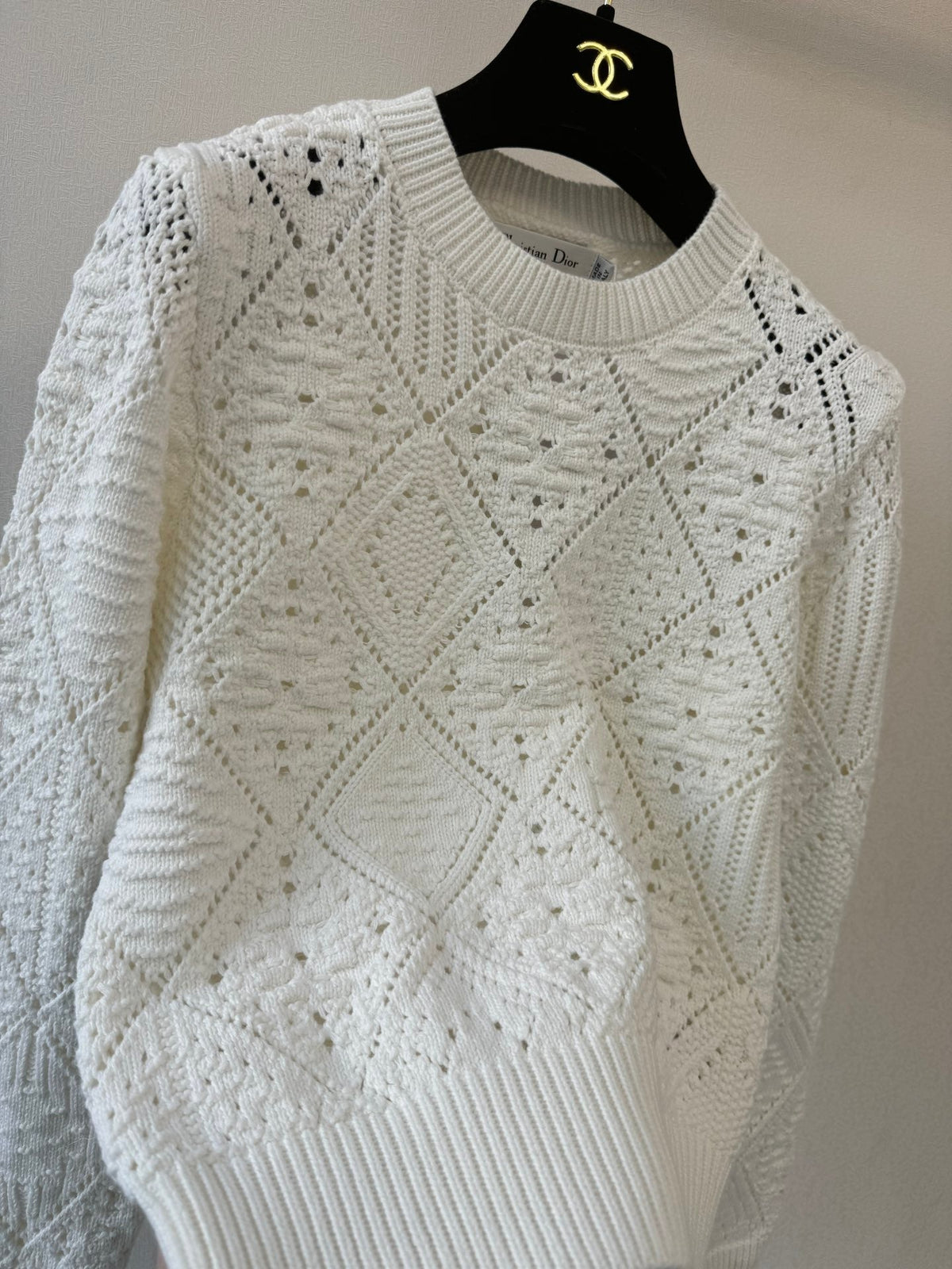 CD 26s Sweater White Argyle Knit 154809
