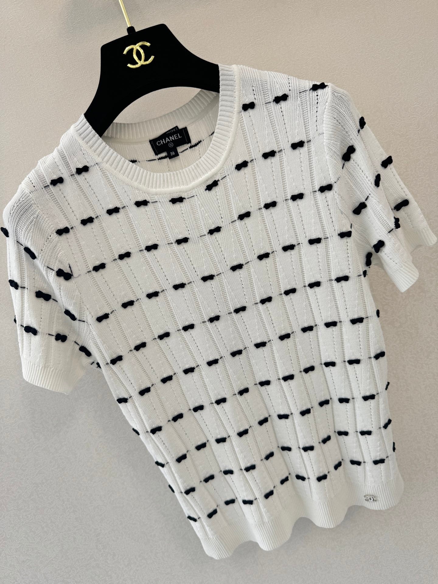 CC 26s Crew Neck Short-Sleeved Shirt White Tencel Silk 364284