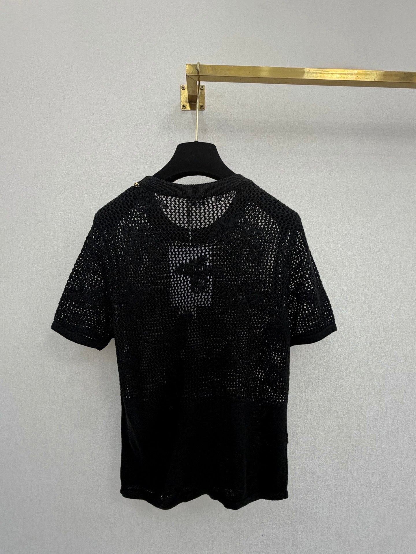 CC 26s Crew Neck Short-Sleeved Shirt Black Cotton 394843