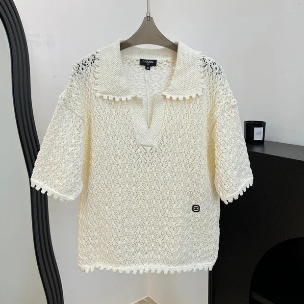 Chanel 2026 Knit Sweater Cream Cotton 637494