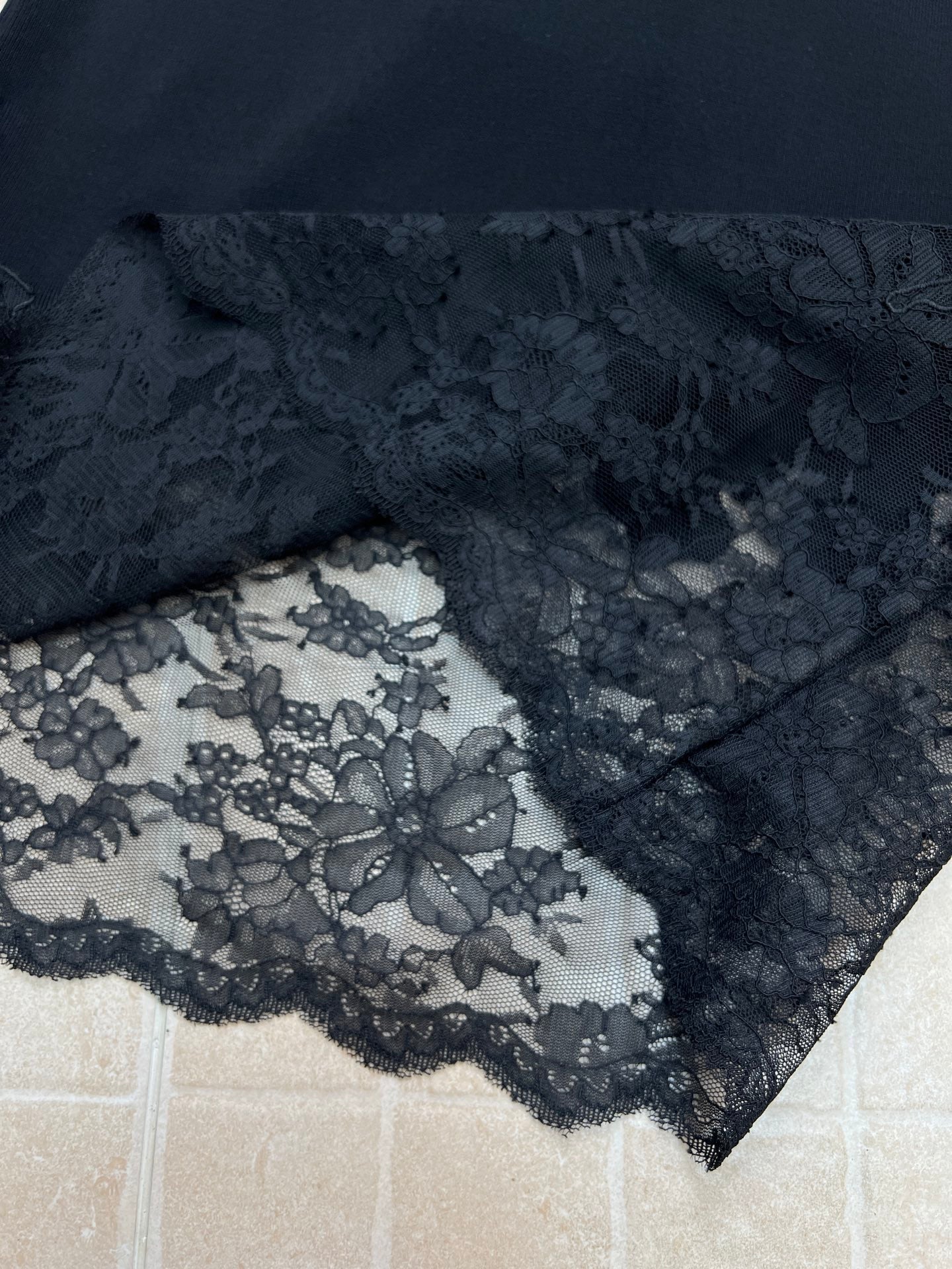 Chanel 26s Lace Hem Midi Skirt 1312
