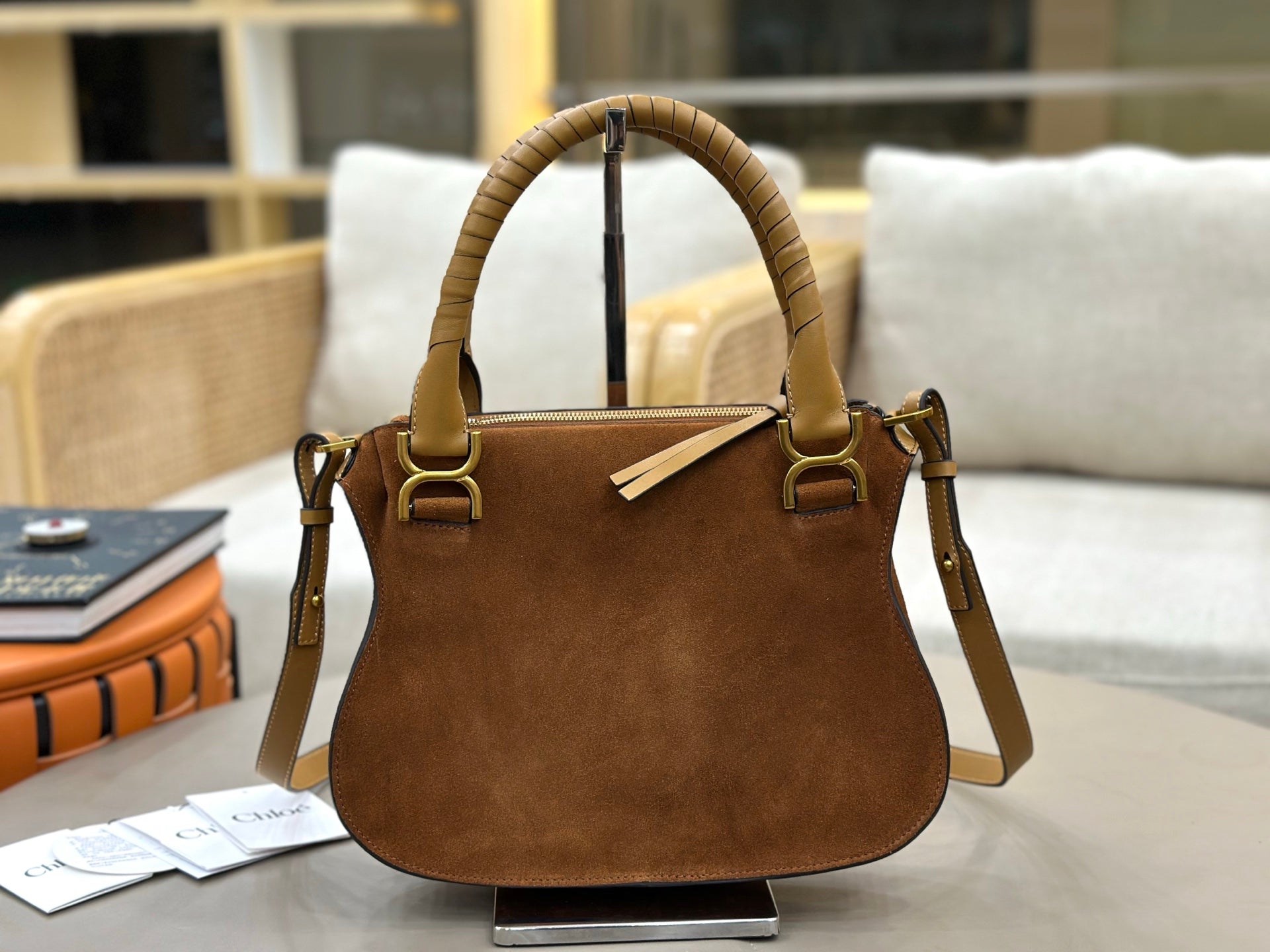 Chloe Small Marcie Bag Camel Suede 281250