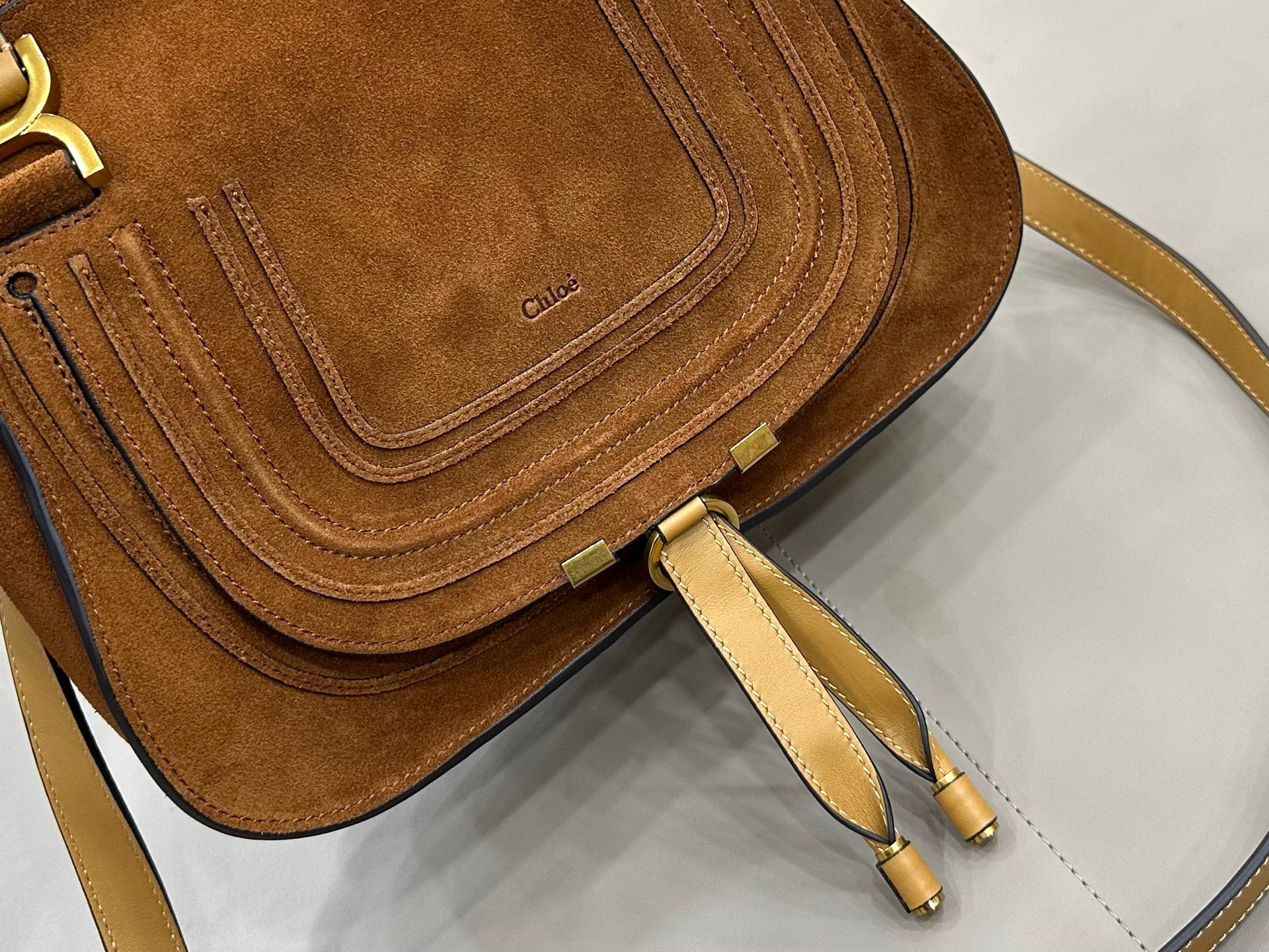 Chloe Small Marcie Bag Camel Suede 281250